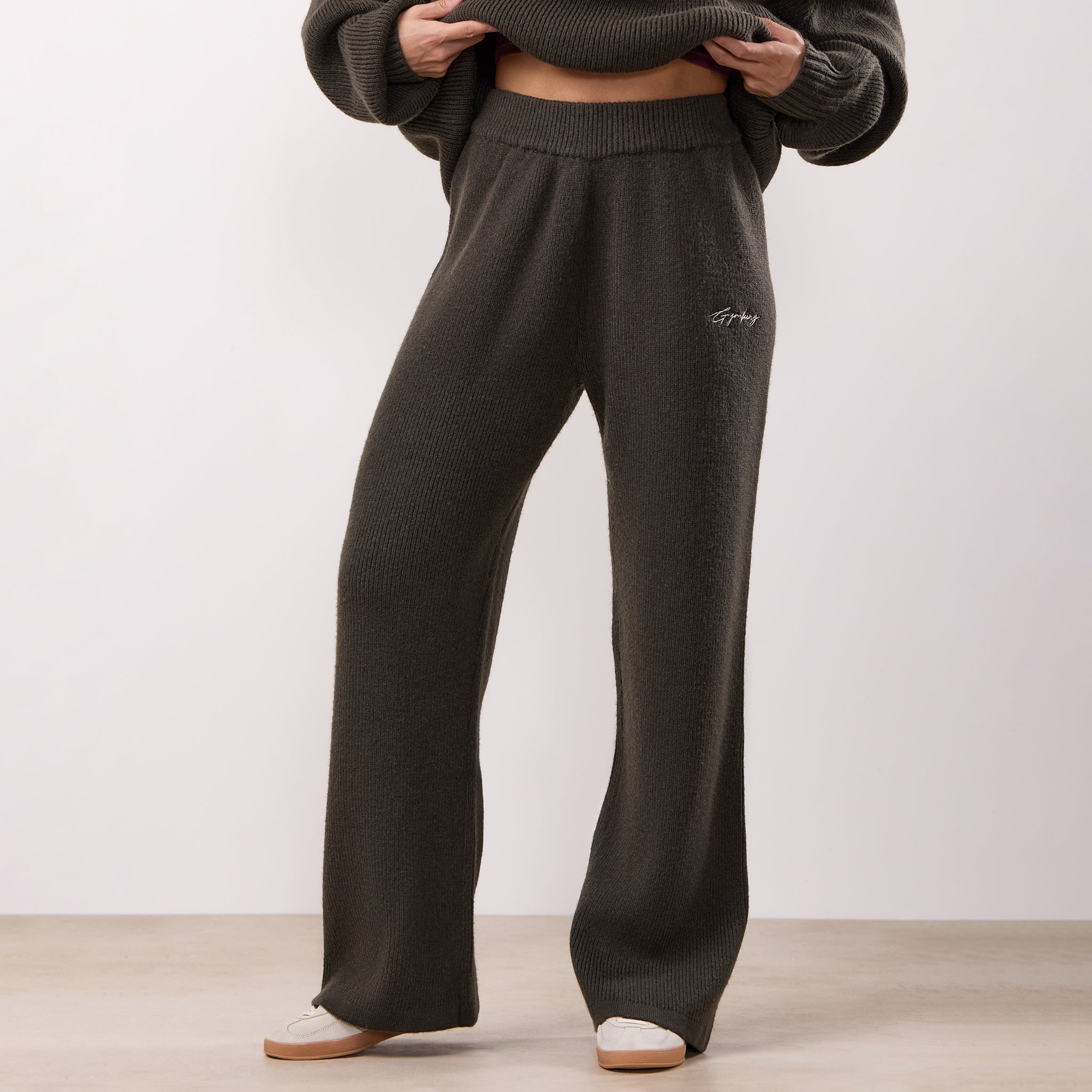 Gym King Rib Knit Trouser - Warm Khaki