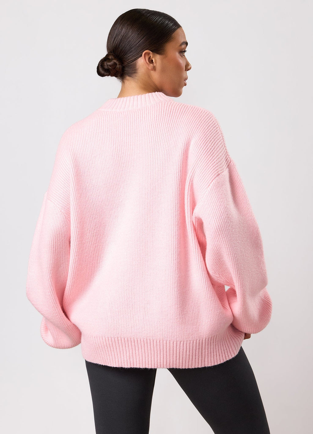 Gym King Rib Knit Sweatshirt - Peach Blush