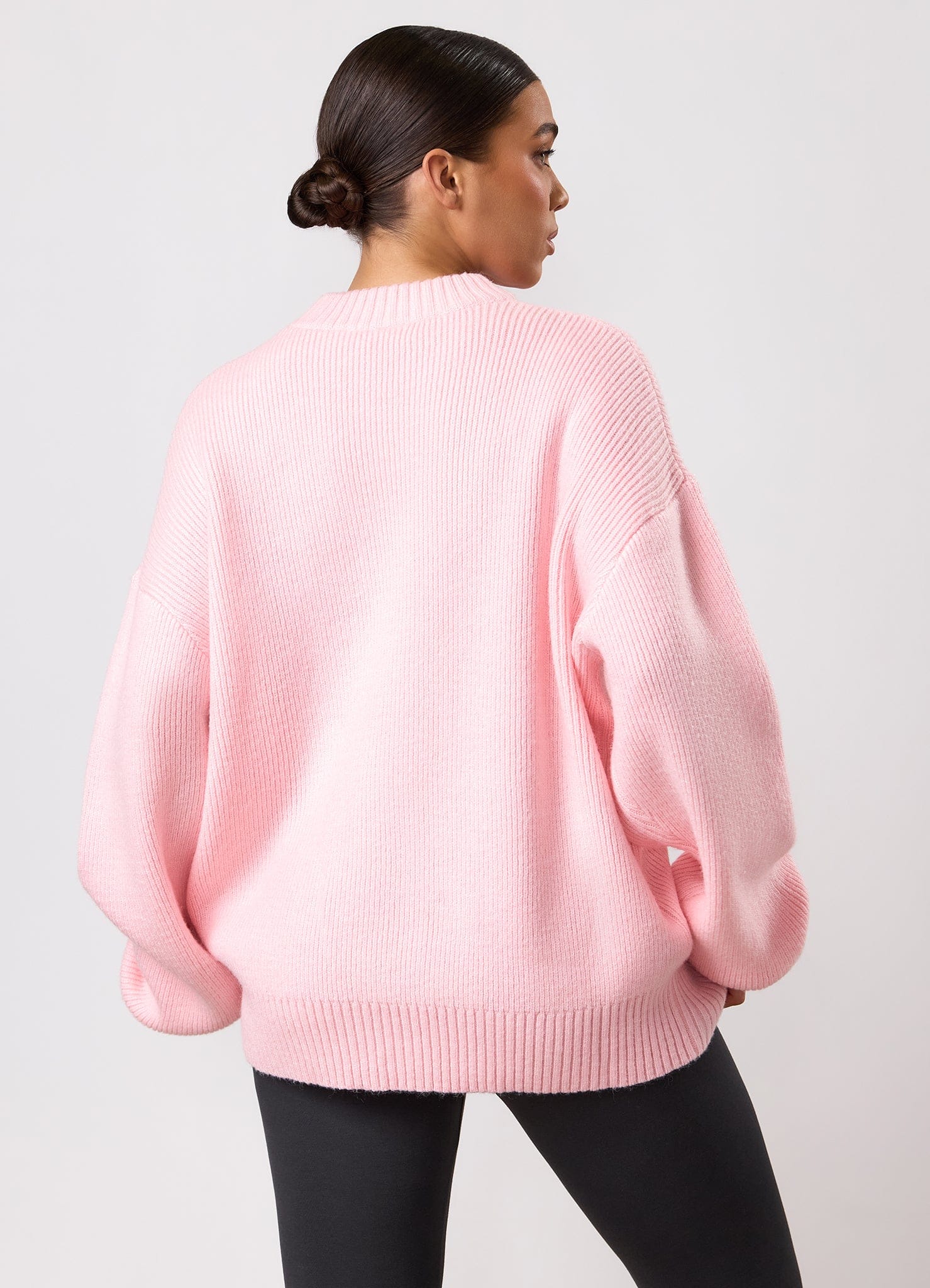 Gym King Rib Knit Sweatshirt - Peach Blush