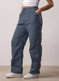 Gym King Ruched Woven Cargo Trouser - Storm Blue