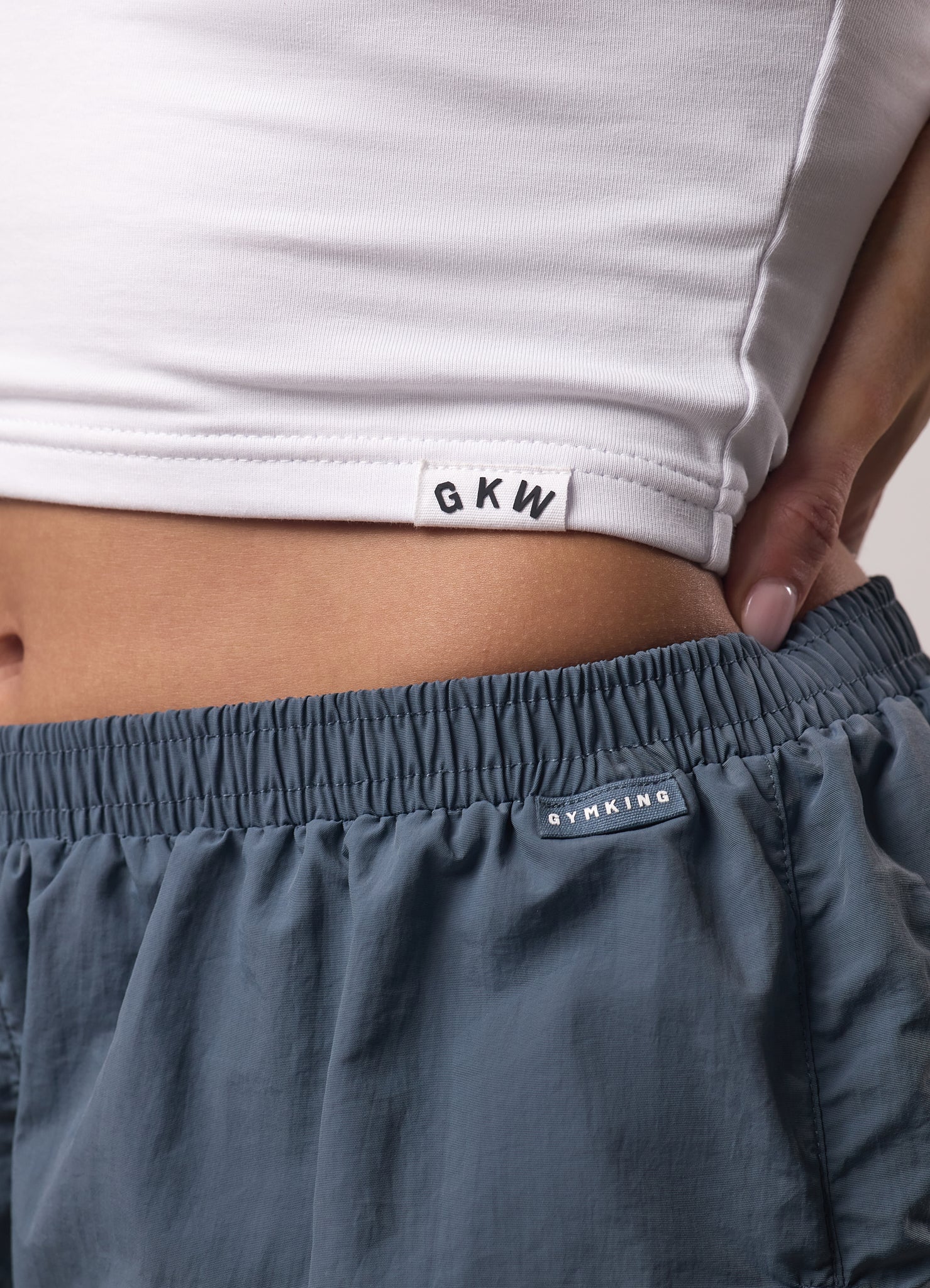 Gym King Ruched Woven Short - Storm Blue