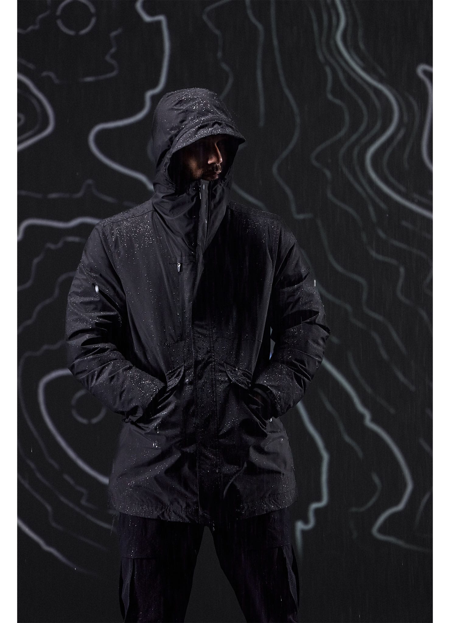 Gym King Rebellion Storm Mid-Length Parka - Black
