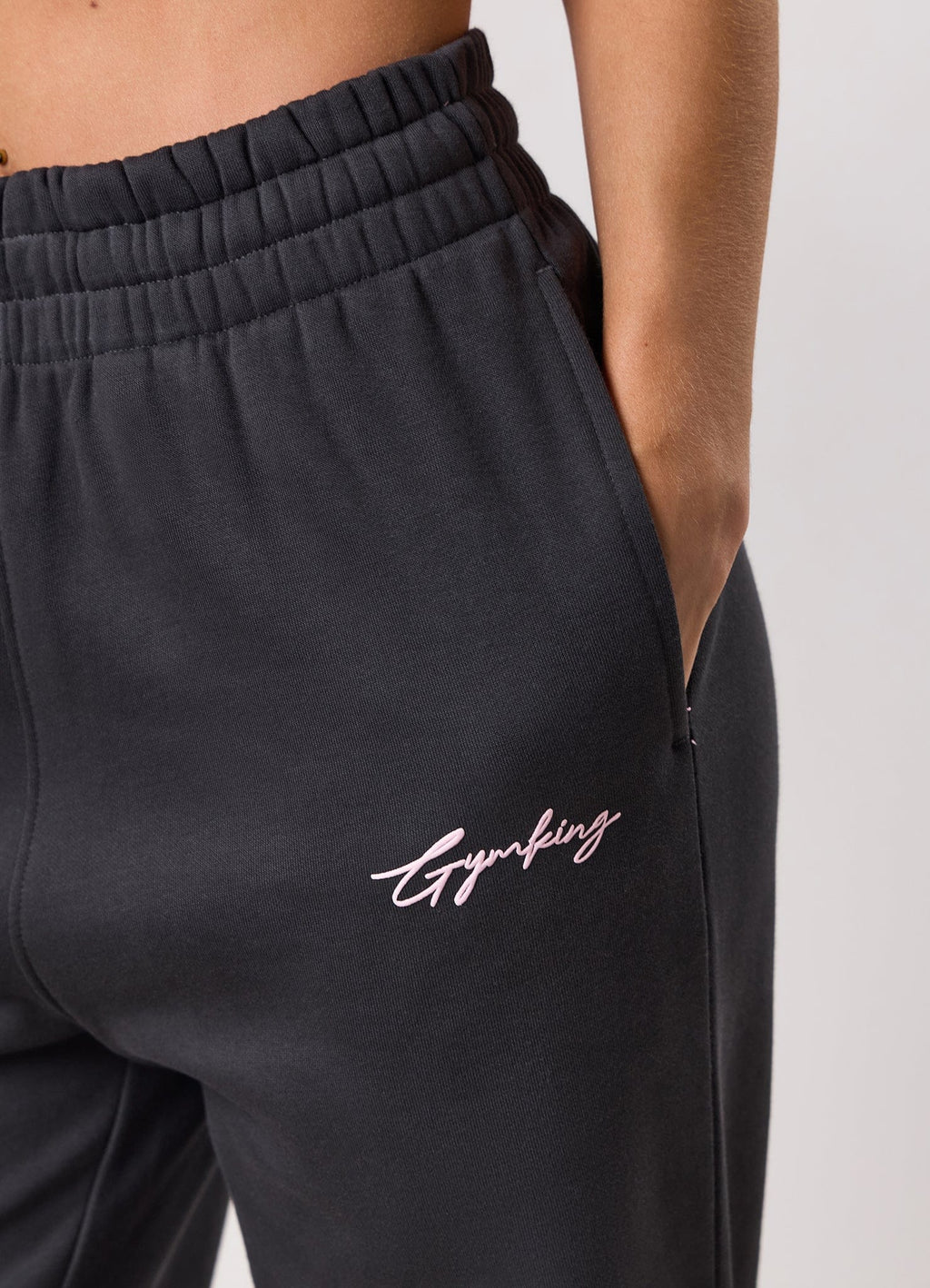 Gym King Script Mindset Straight Leg Jogger - Dark Pewter