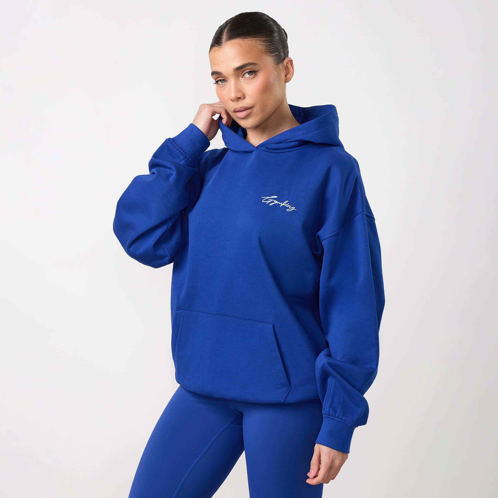 Gym King Script Mindset Hoodie - Jewel Blue
