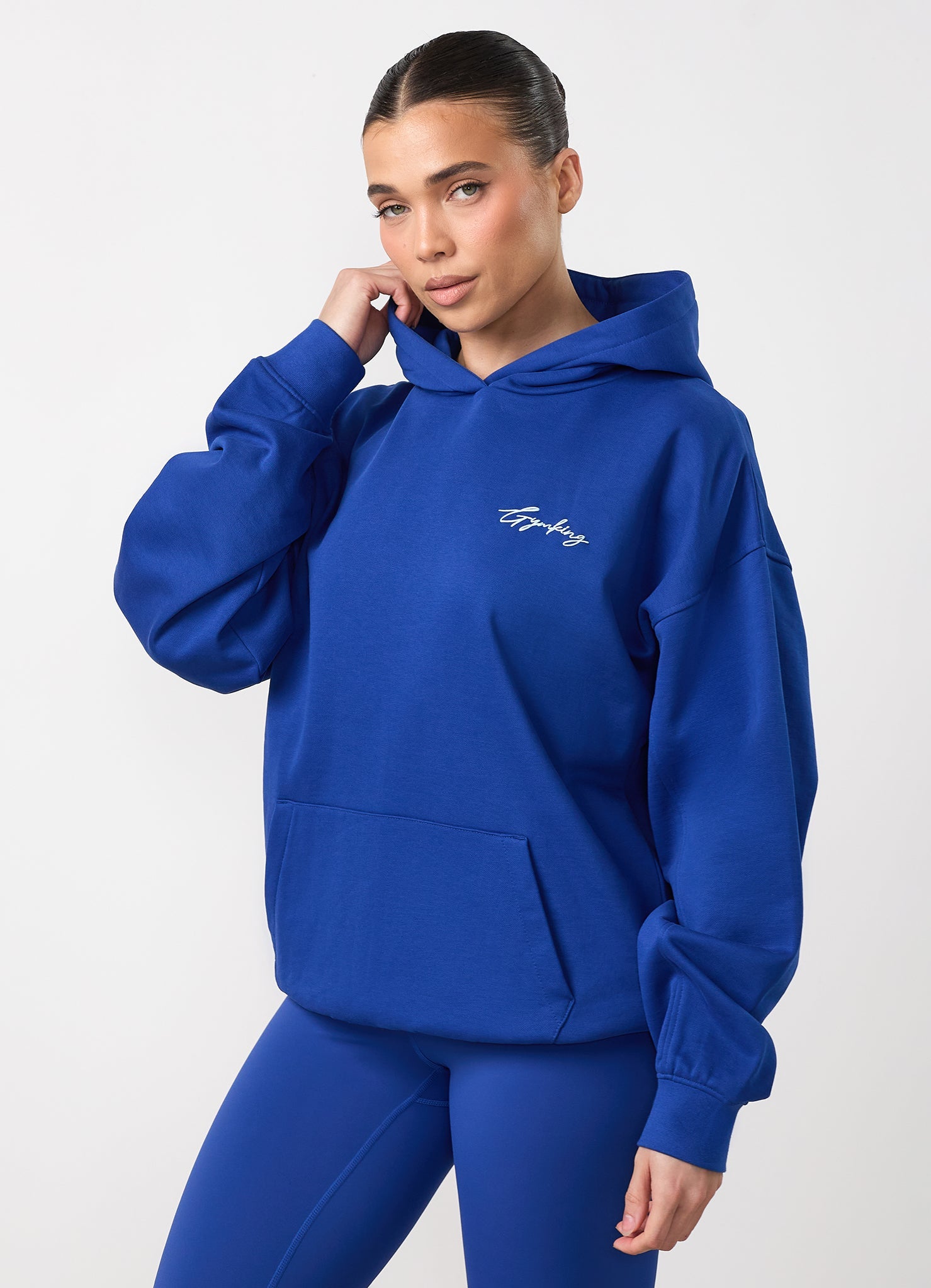 Gym King Script Mindset Hoodie - Jewel Blue