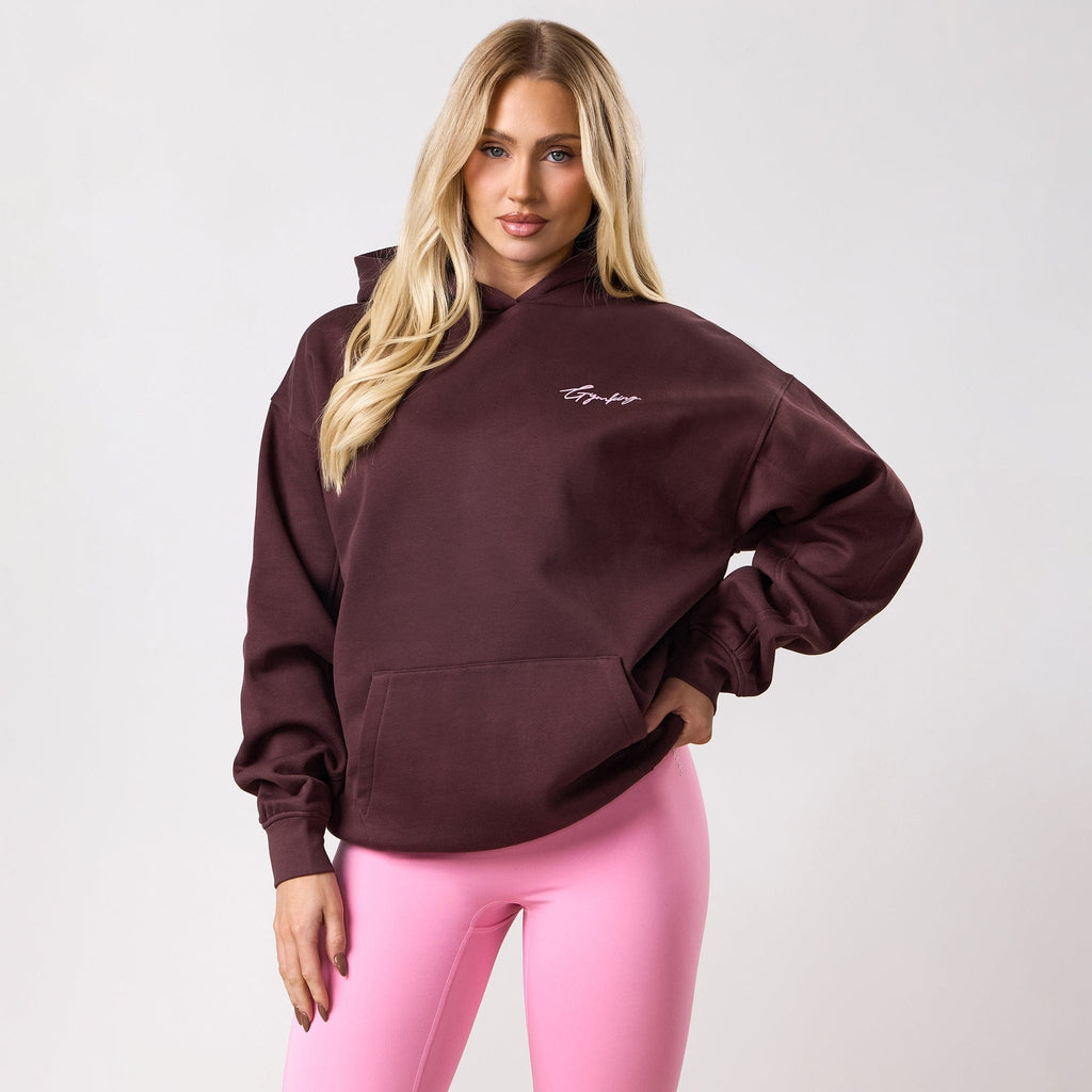 Gym King Script Mindset Hoodie - Espresso