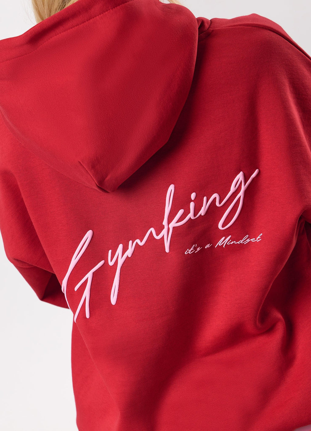 Gym King Script Mindset Hoodie - Scarlet Red