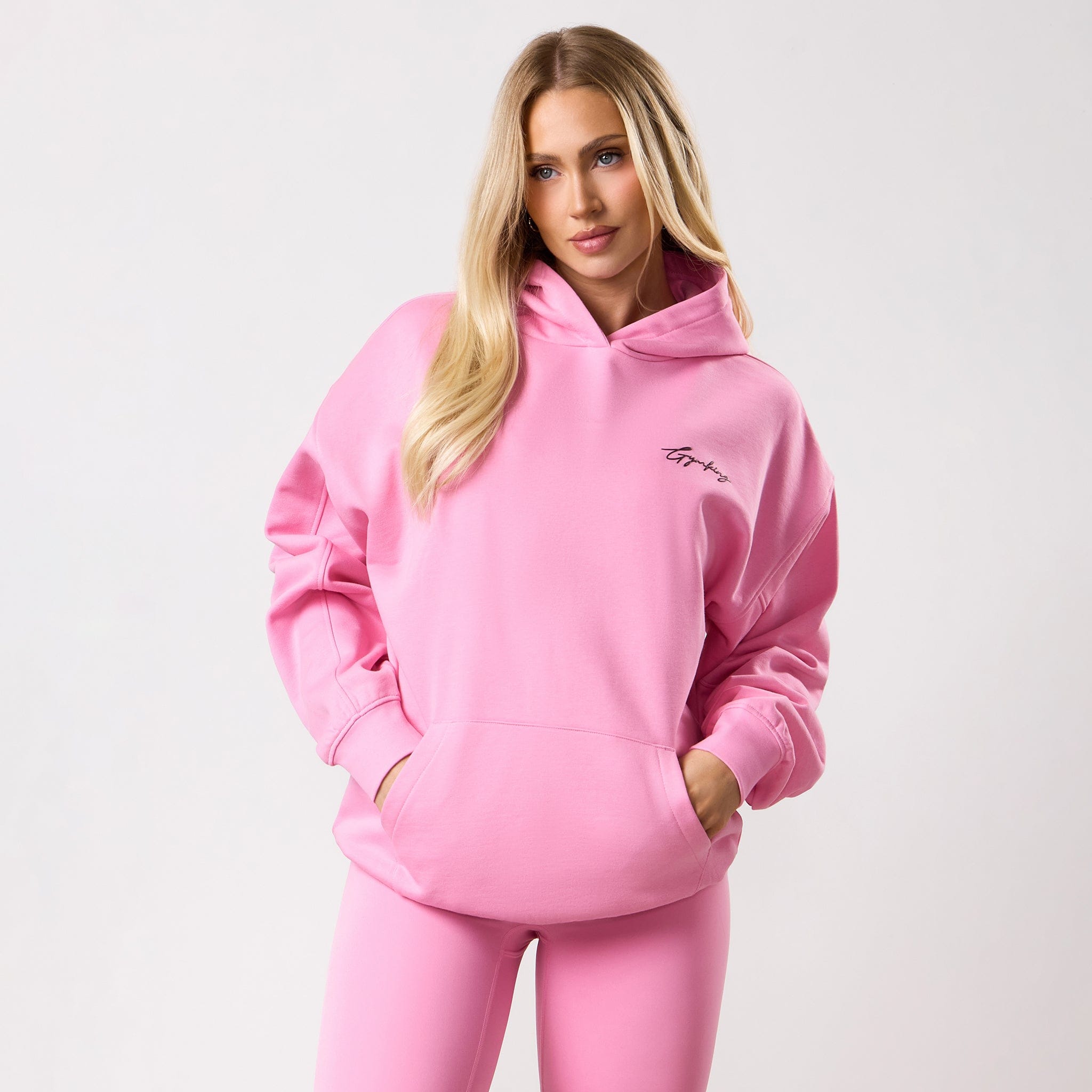 Gym King Script Mindset Hoodie - Candy Pink
