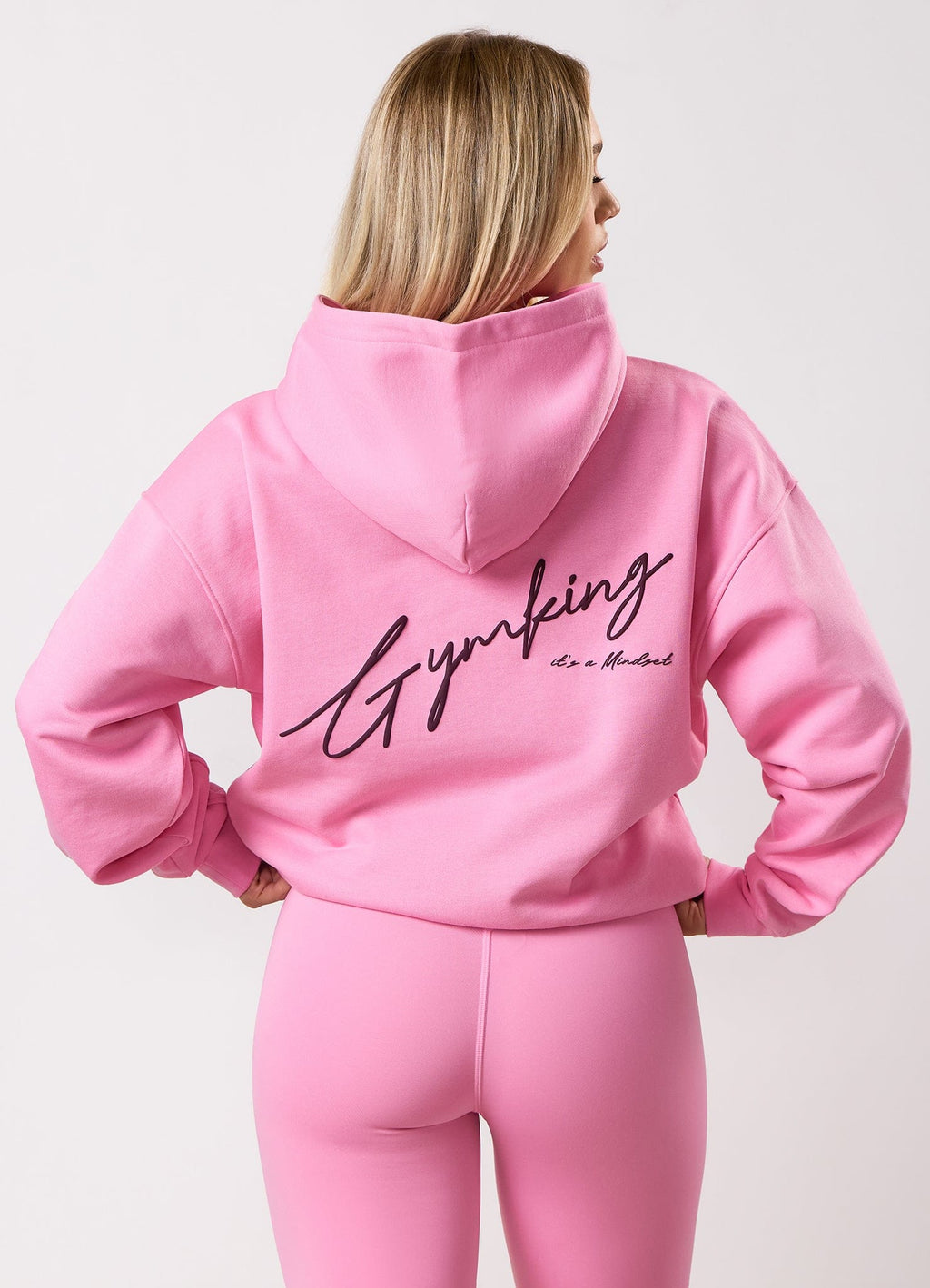 Gym King Script Mindset Hoodie - Candy Pink