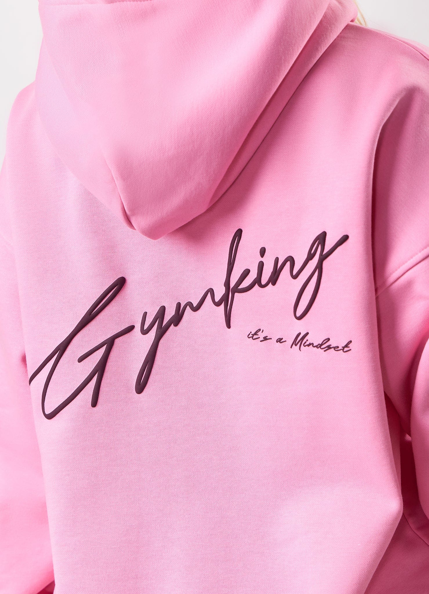 Gym King Script Mindset Hoodie - Candy Pink