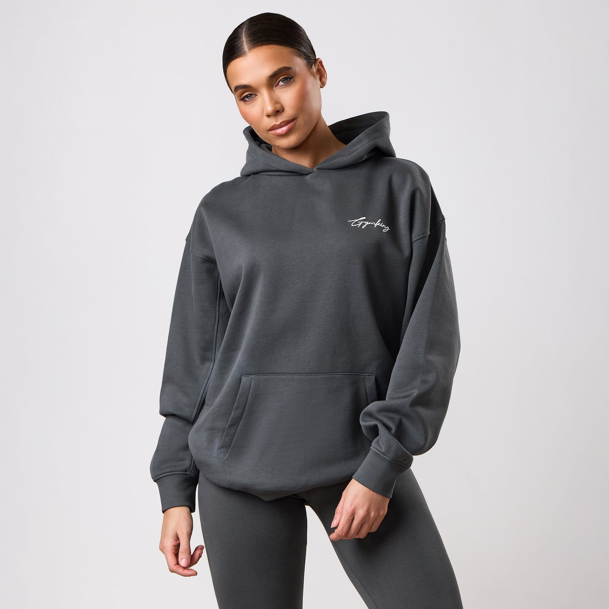 Gym King Script Mindset Hoodie - Green Smoke