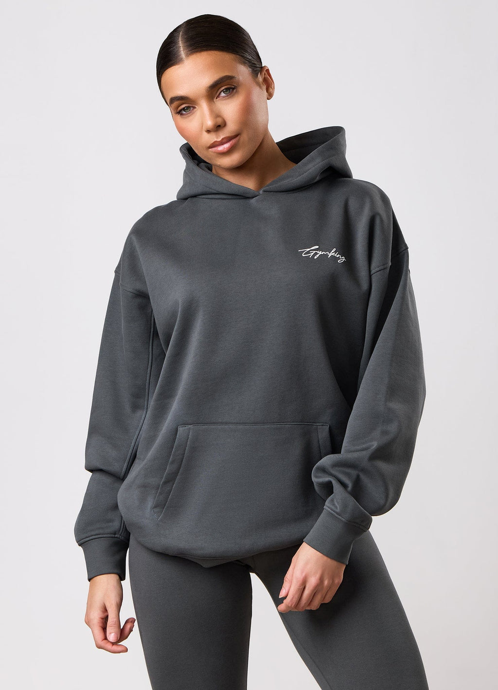 Gym King Script Mindset Hoodie - Green Smoke