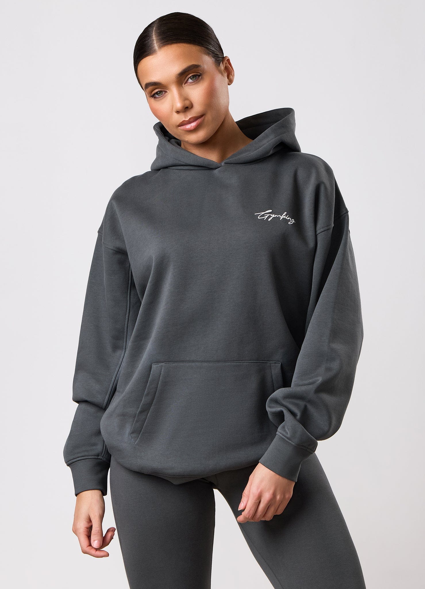 Gym King Script Mindset Hoodie - Green Smoke