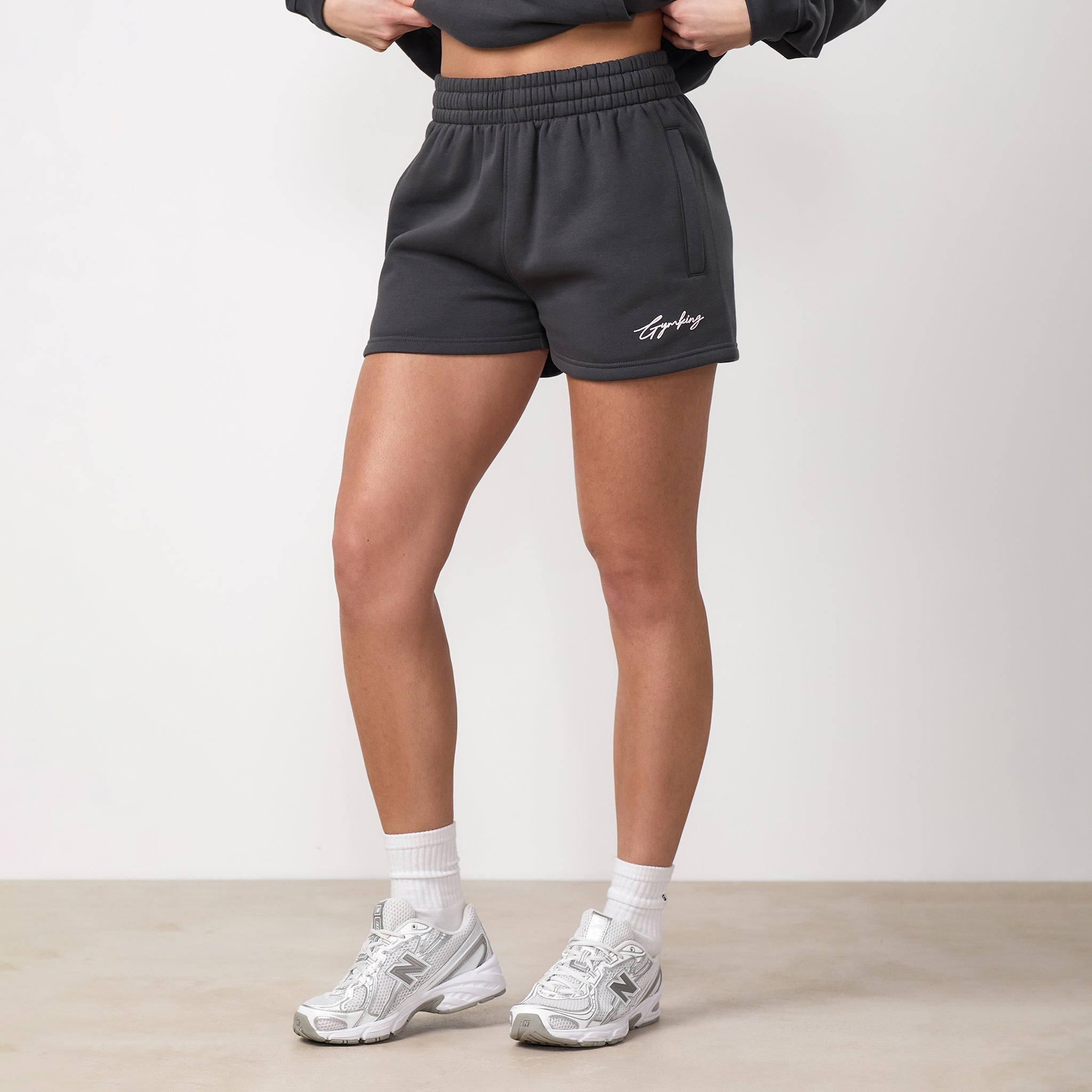 Gym King Script Mindset Short - Dark Pewter
