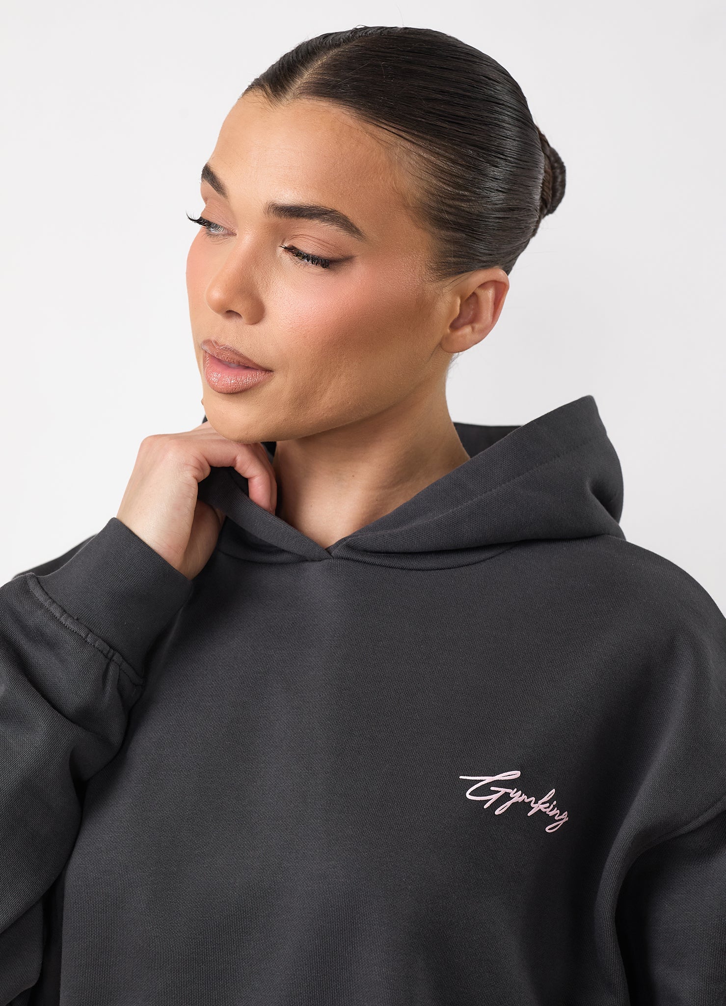 Gym King Script Mindset Hoodie - Dark Pewter
