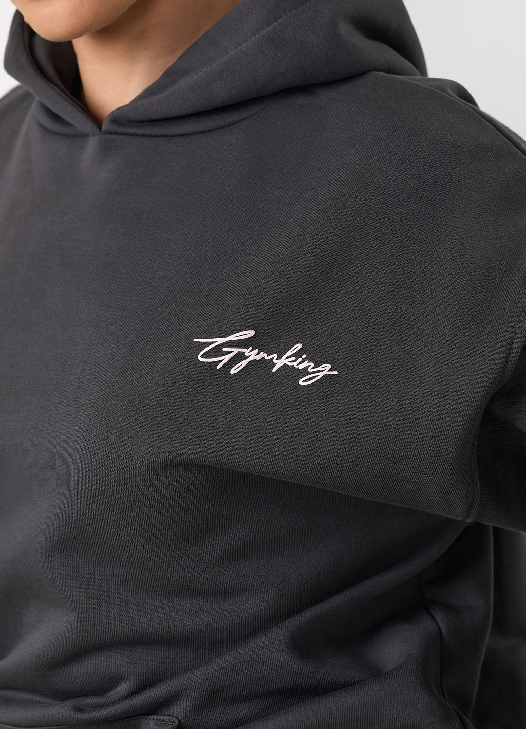 Gym King Script Mindset Hoodie - Dark Pewter