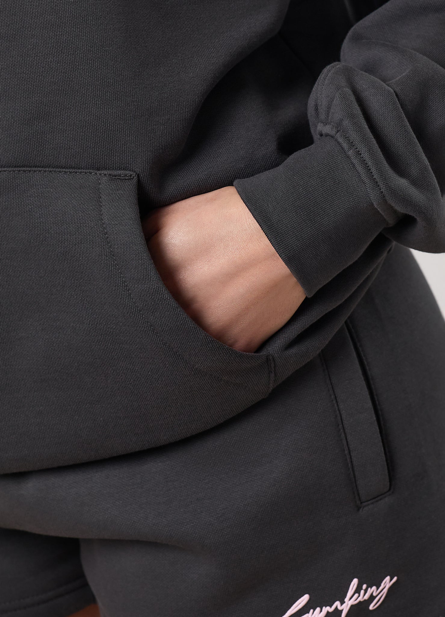 Gym King Script Mindset Hoodie - Dark Pewter