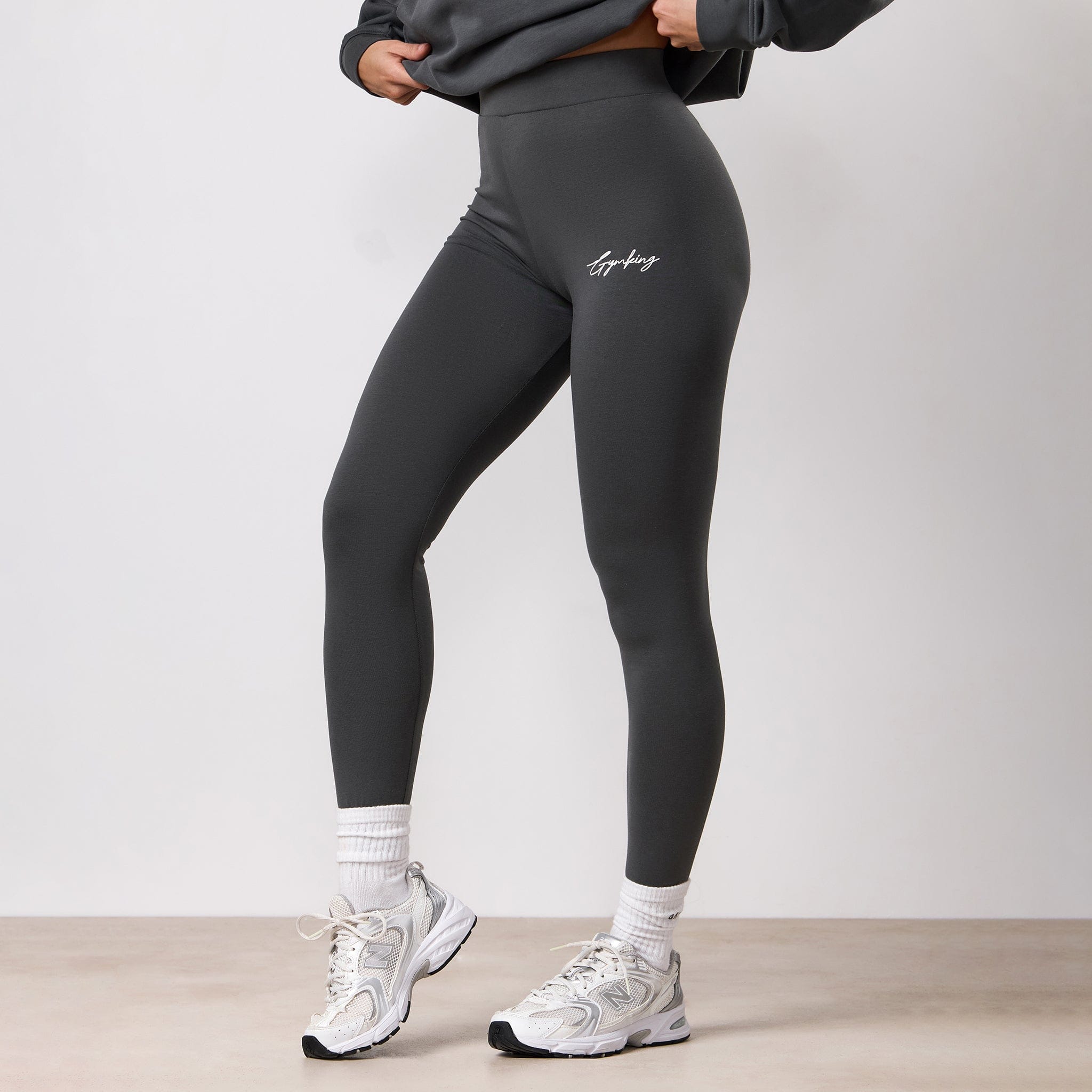 Gym King Script Mindset Jersey Legging - Green Smoke