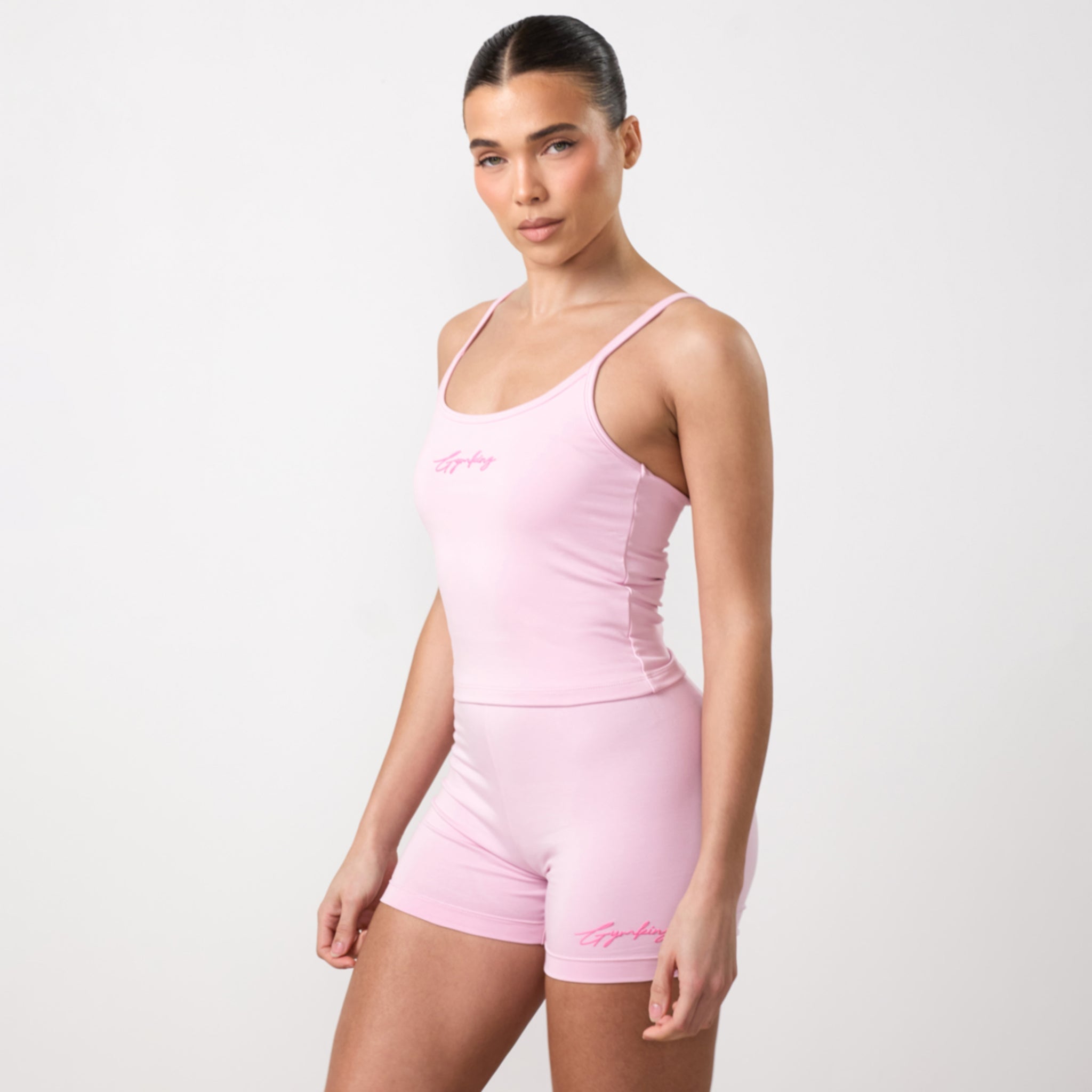 Gym King Script Mindset Strappy Tank - Soft Pink
