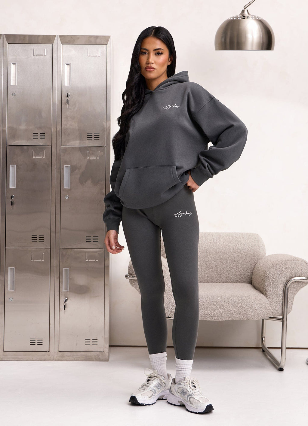 Gym King Script Mindset Hoodie - Green Smoke
