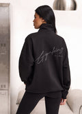 Gym King Script Mindset 1/4 Zip Funnel - Black