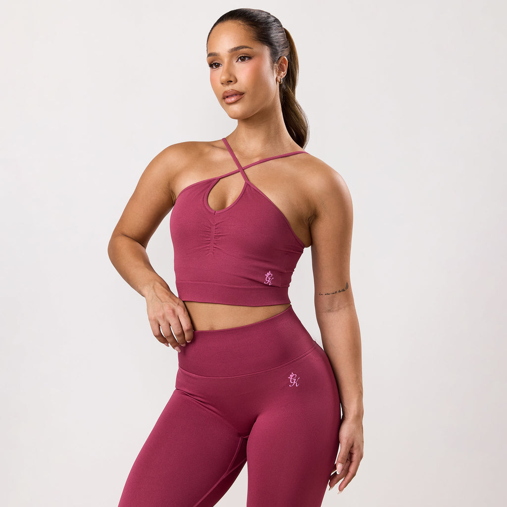 Gym King Sculpt Scrunch Multiway Tank - Pomegranate