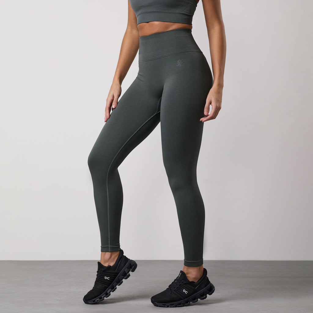 Gym King Sculpt Seamless Legging - Green Smoke