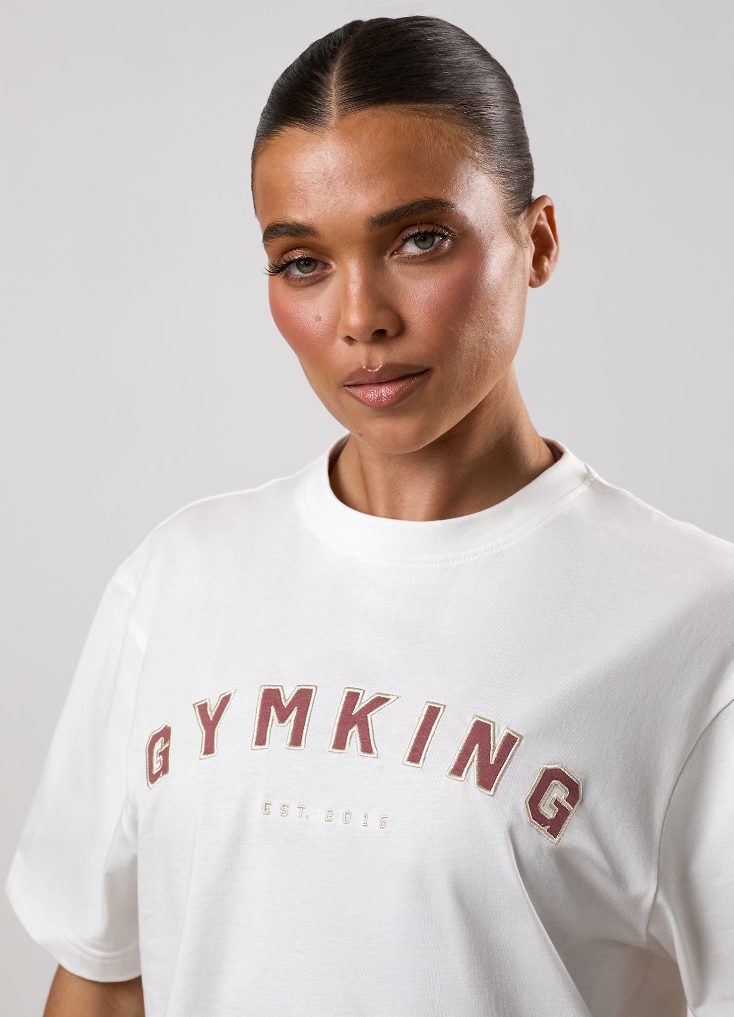 Gym King Shadow Boyfriend Tee - Cream