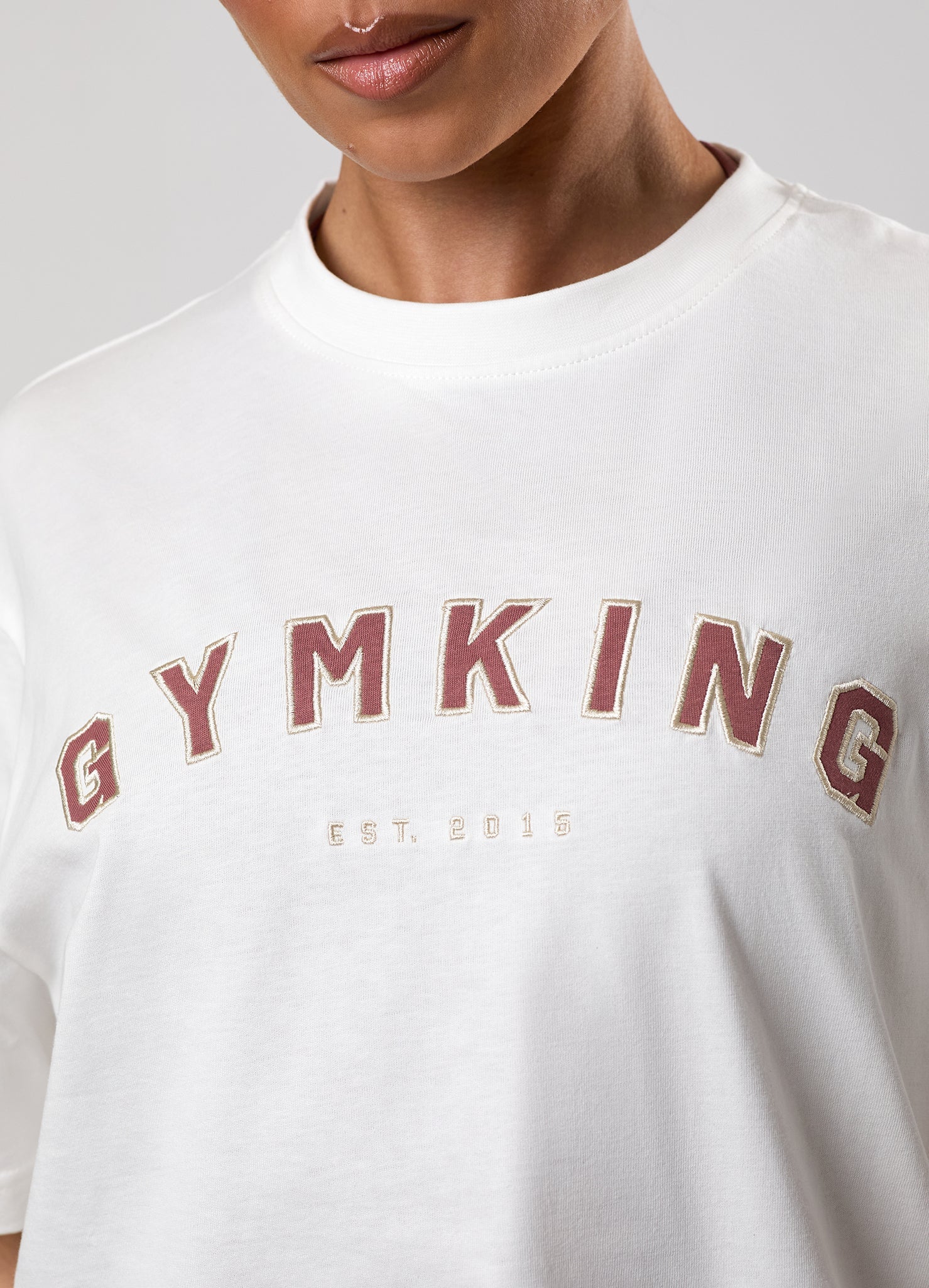 Gym King Shadow Boyfriend Tee - Cream