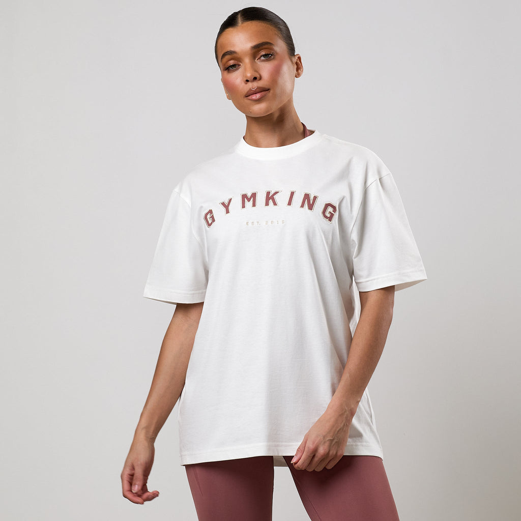 Gym King Shadow Boyfriend Tee - Cream