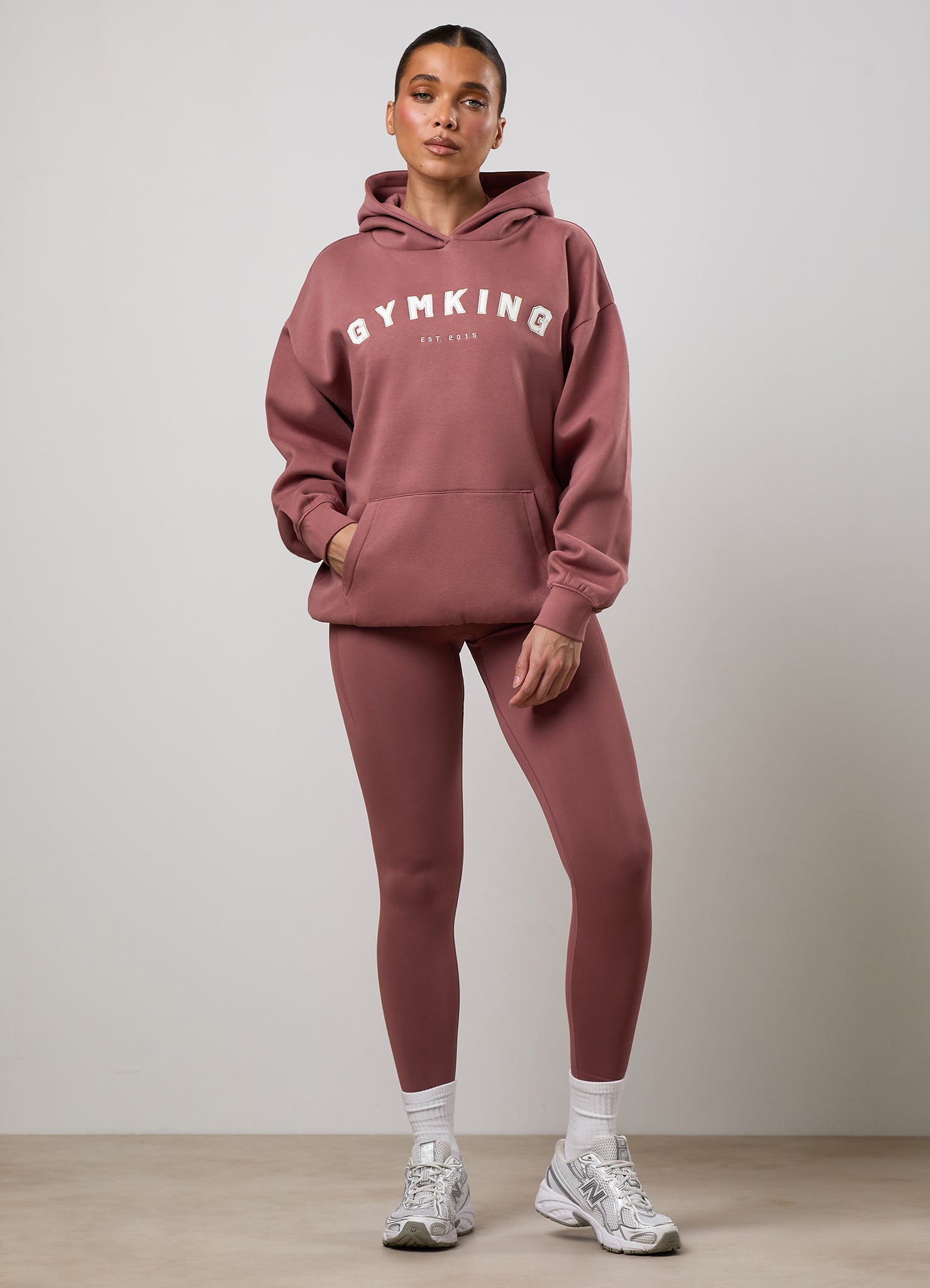 Gym King Shadow Oversized Hoodie - Chestnut