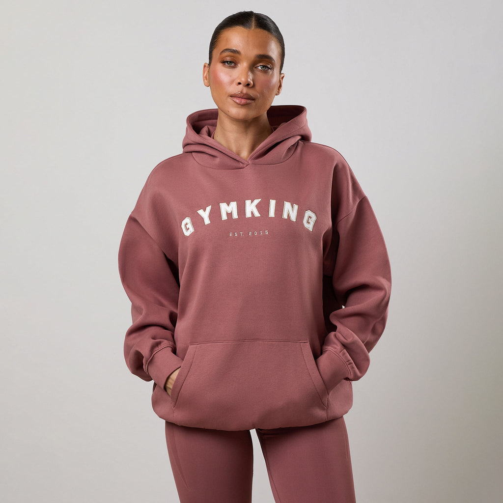 Gym King Shadow Oversized Hoodie - Chestnut