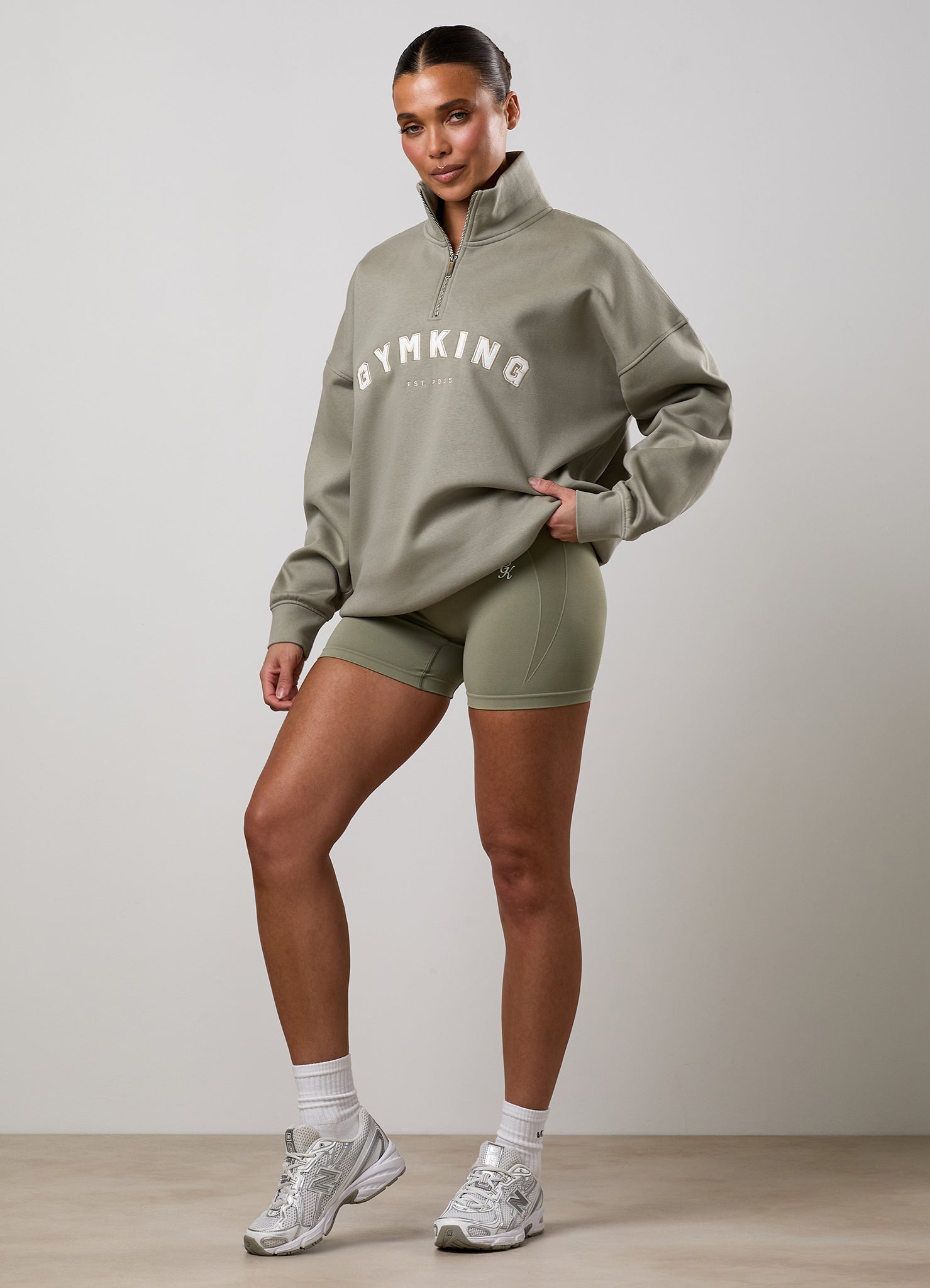 Gym King Shadow 1/4 Zip Funnel - Eucalyptus