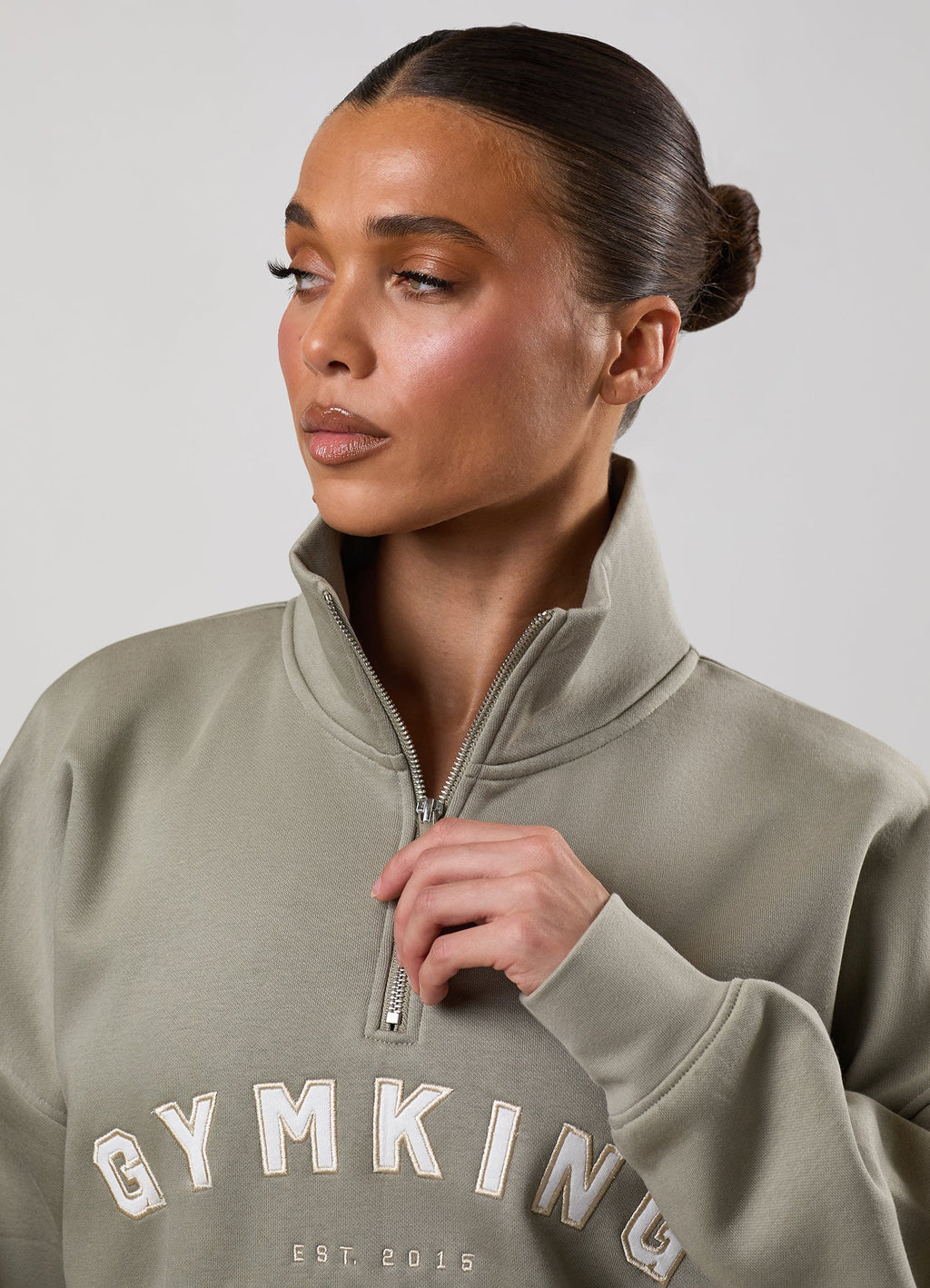 Gym King Shadow 1/4 Zip Funnel - Eucalyptus