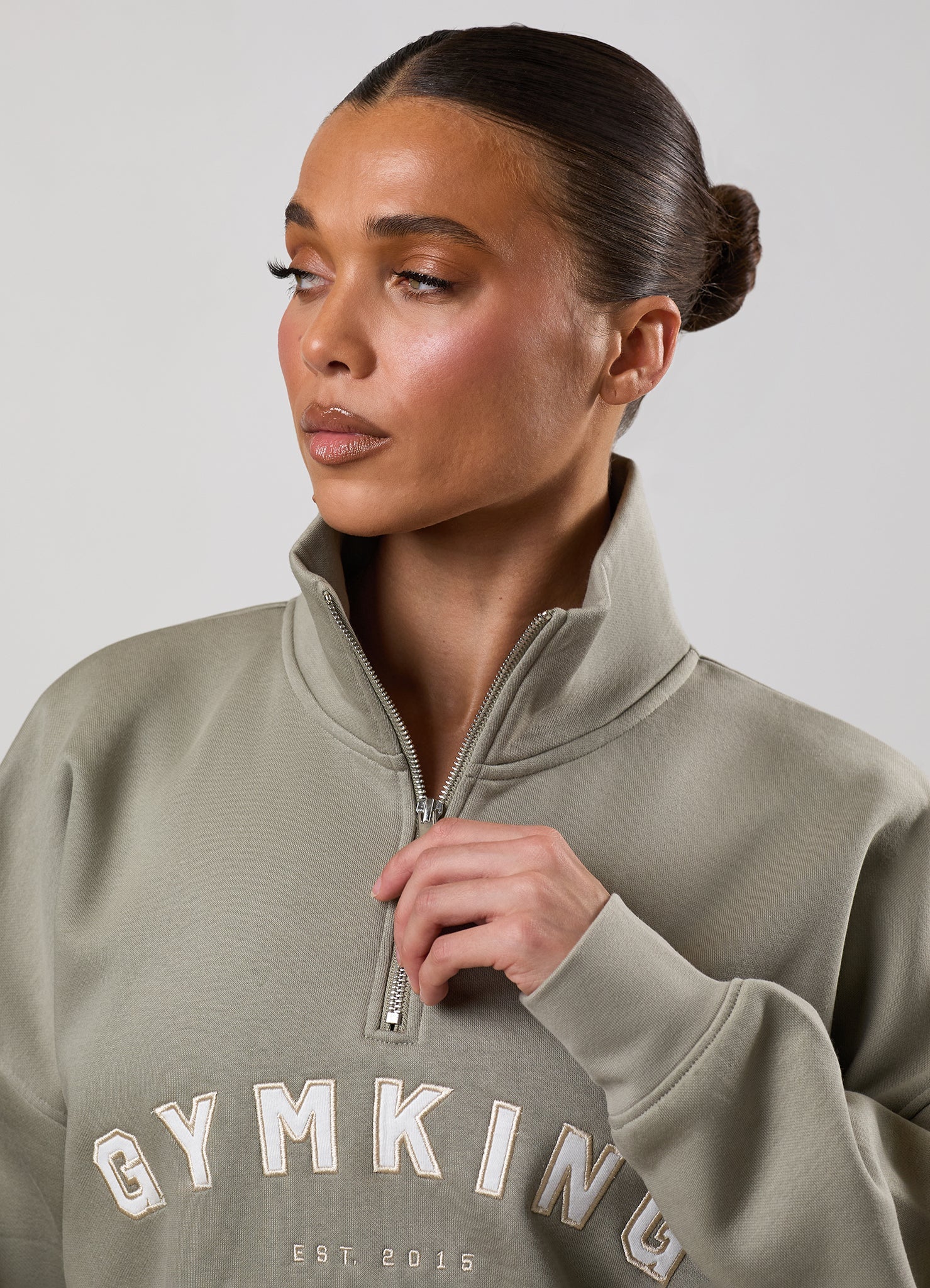 Gym King Shadow 1/4 Zip Funnel - Eucalyptus
