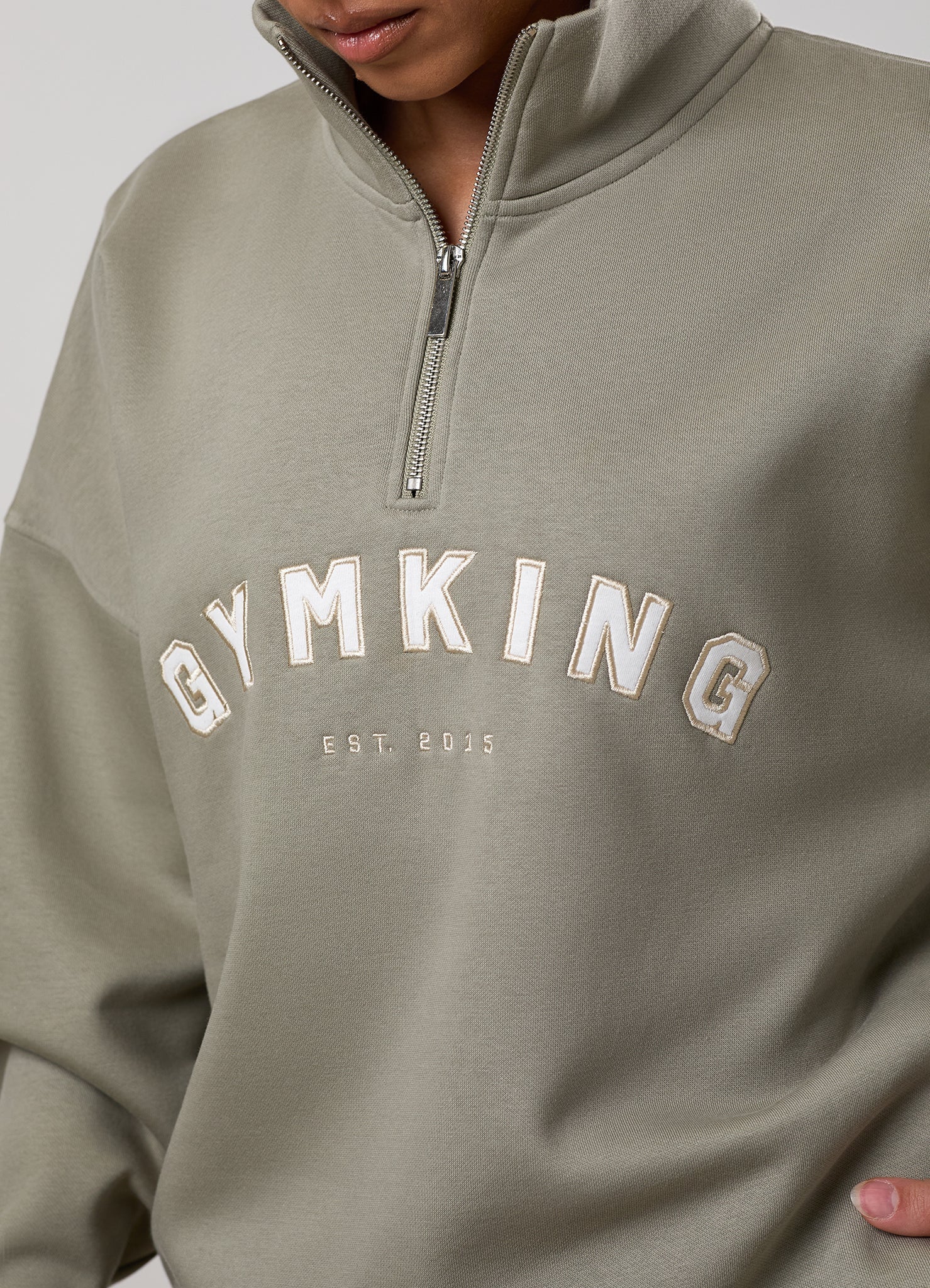 Gym King Shadow 1/4 Zip Funnel - Eucalyptus