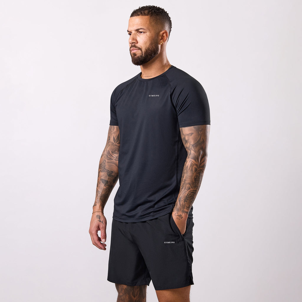 Gym King Energy Linear Tee - Black