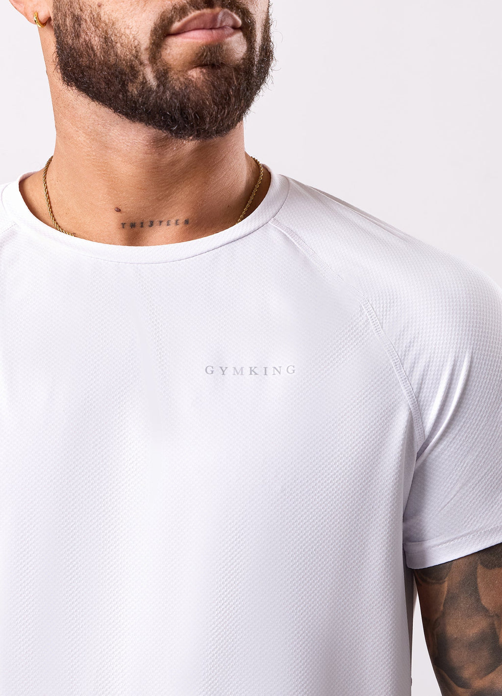 Gym King Energy Linear Tee - White