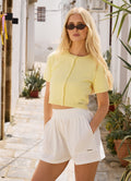 Gym King Short Sleeve Knit Cardigan - Lemon