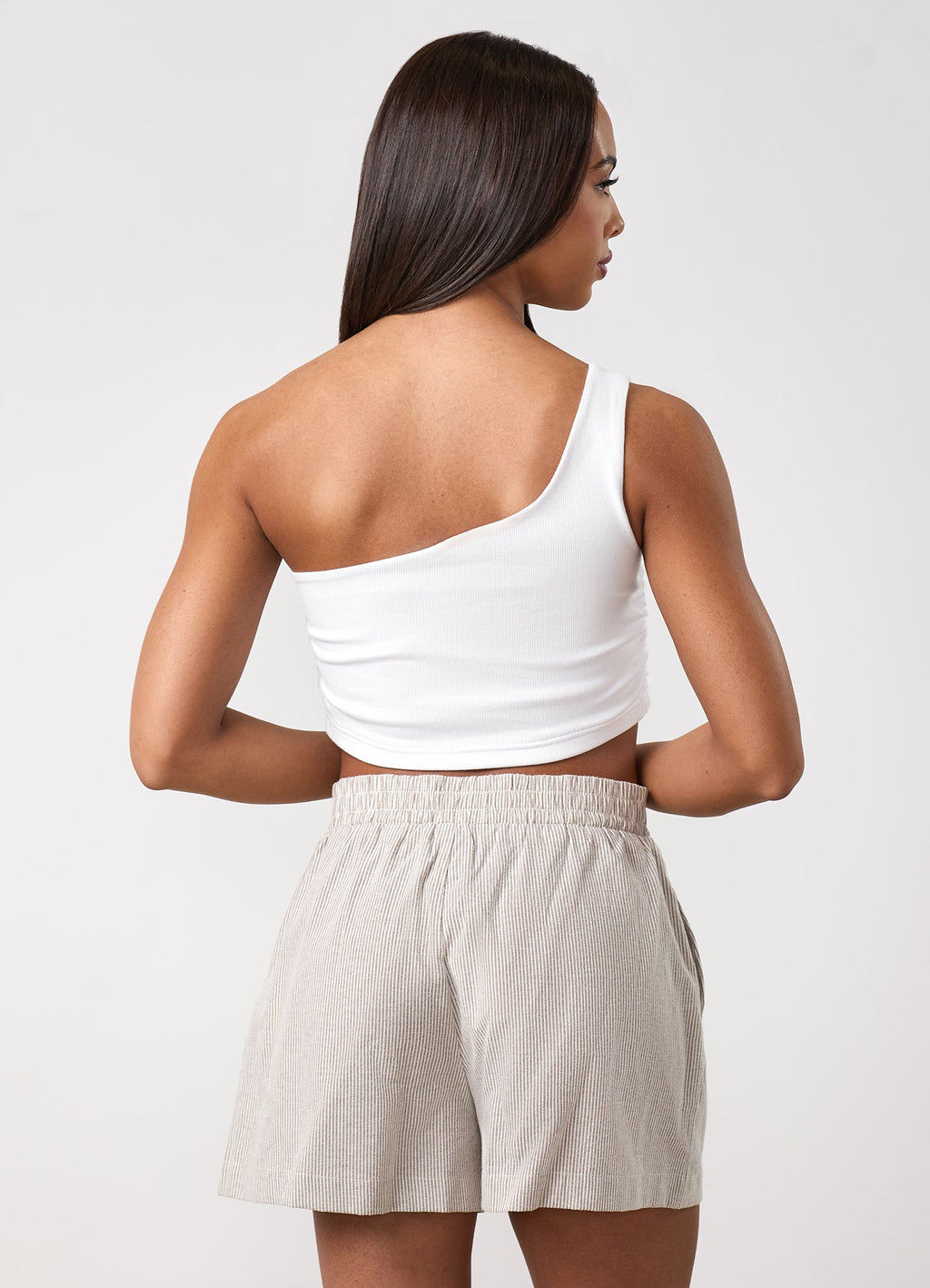 Gym King Rib Asymmetric Vest - White