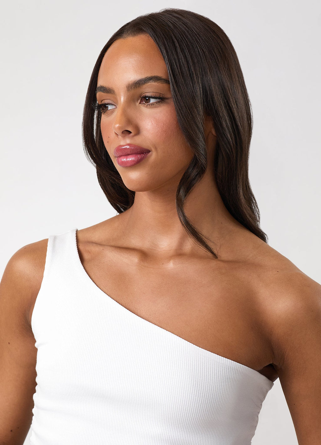 Gym King Rib Asymmetric Vest - White