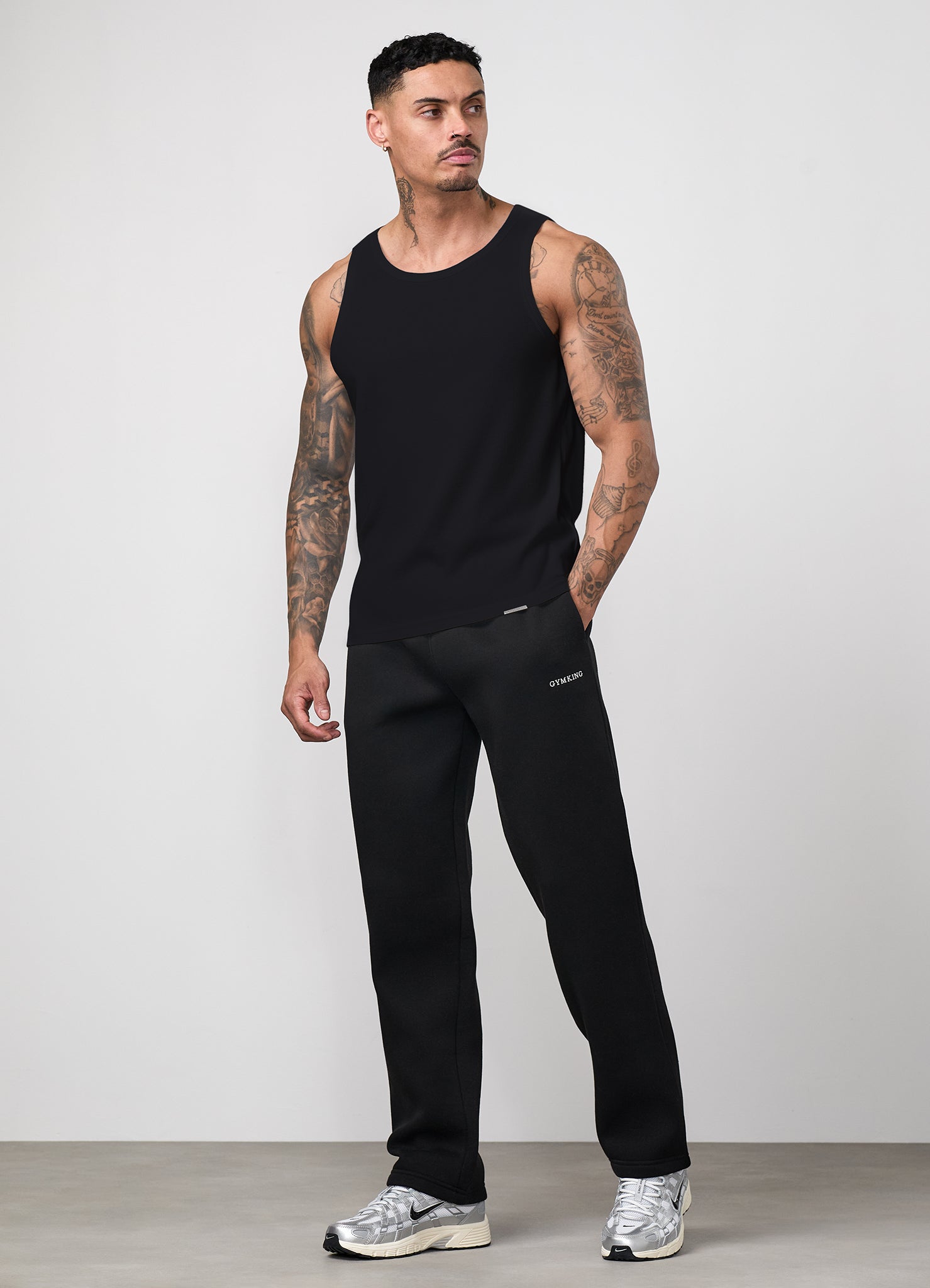 Gym King Signature Rib Vest - Black