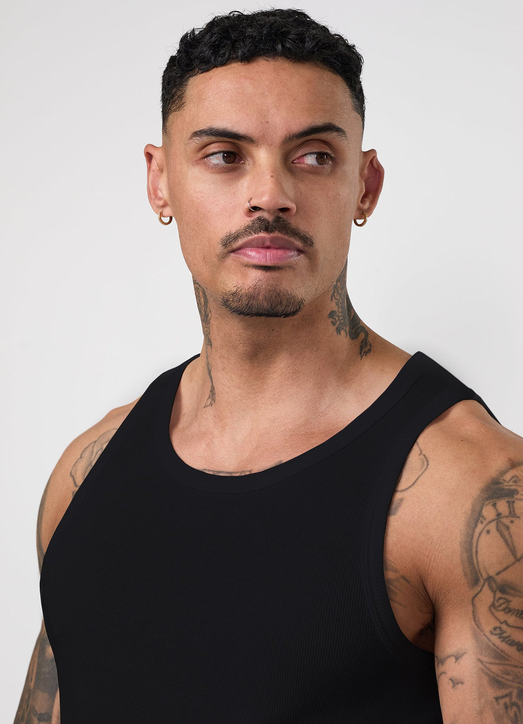 Gym King Signature Rib Vest - Black