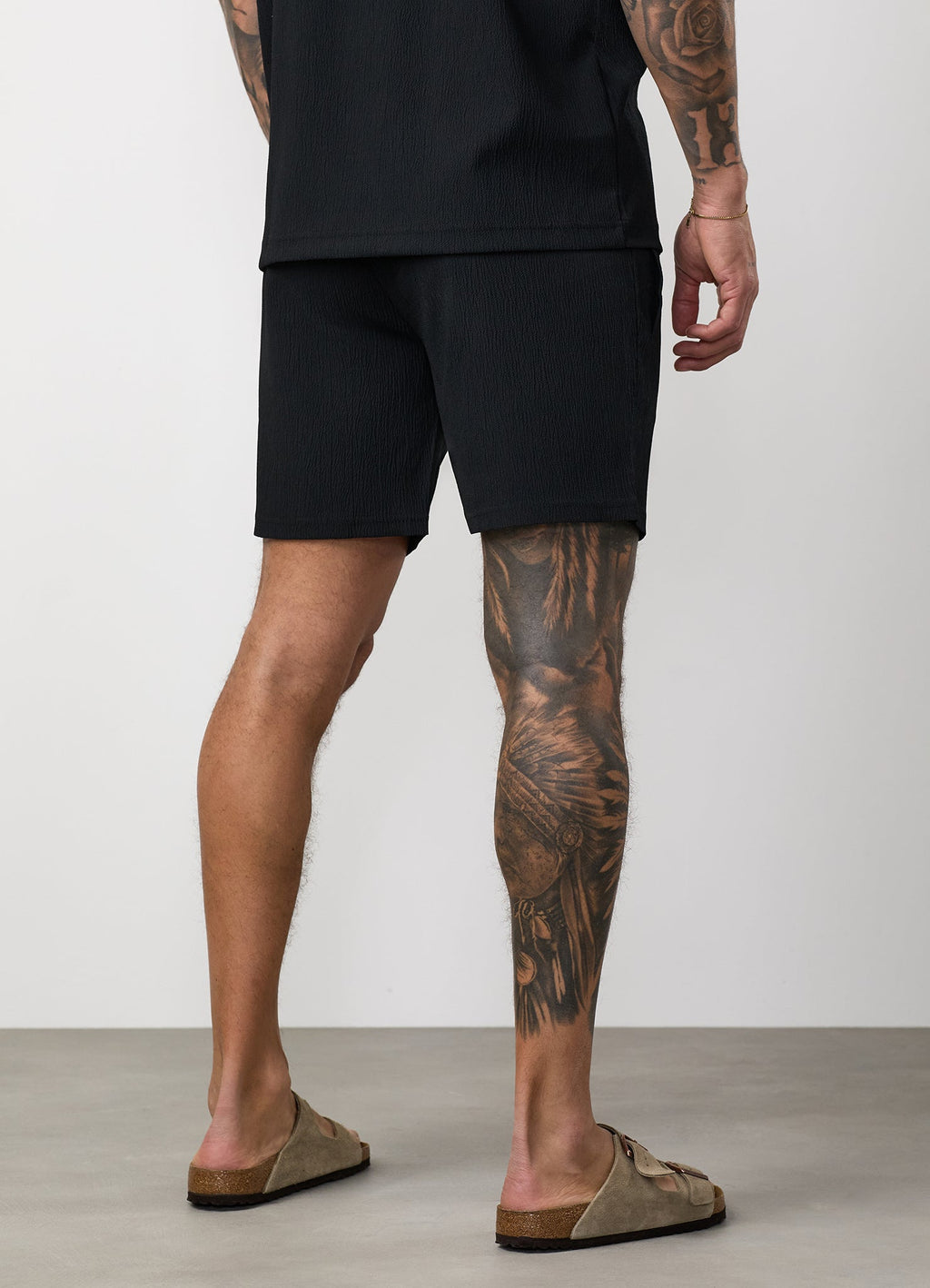 Gym King Signature Woven Texture Short - Black