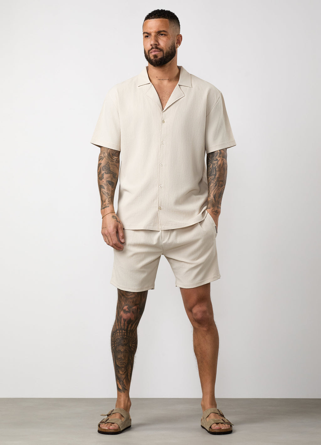 Gym King Signature Woven Texture Shirt - Clay