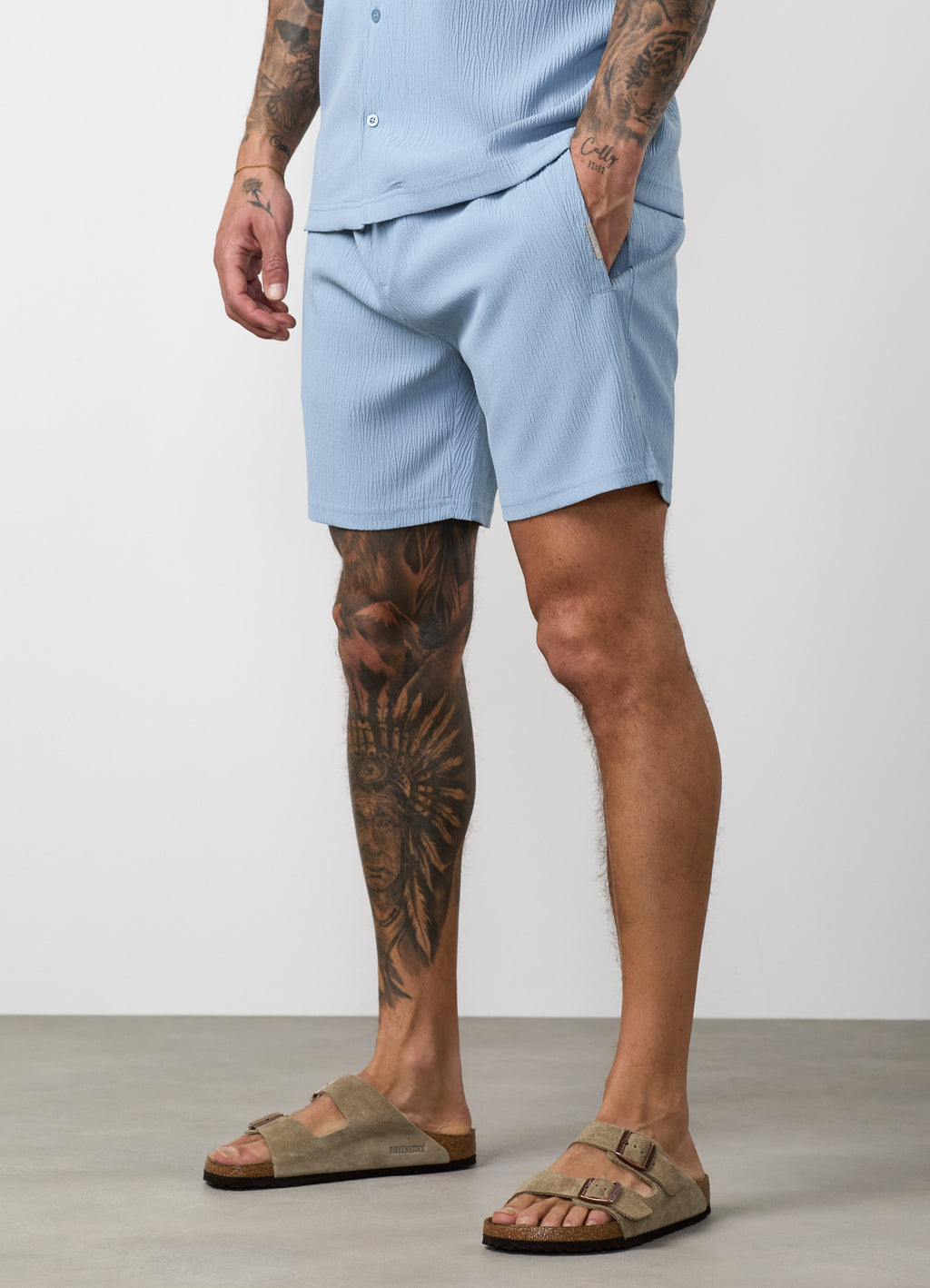 Gym King Signature Woven Short - Powder Blue