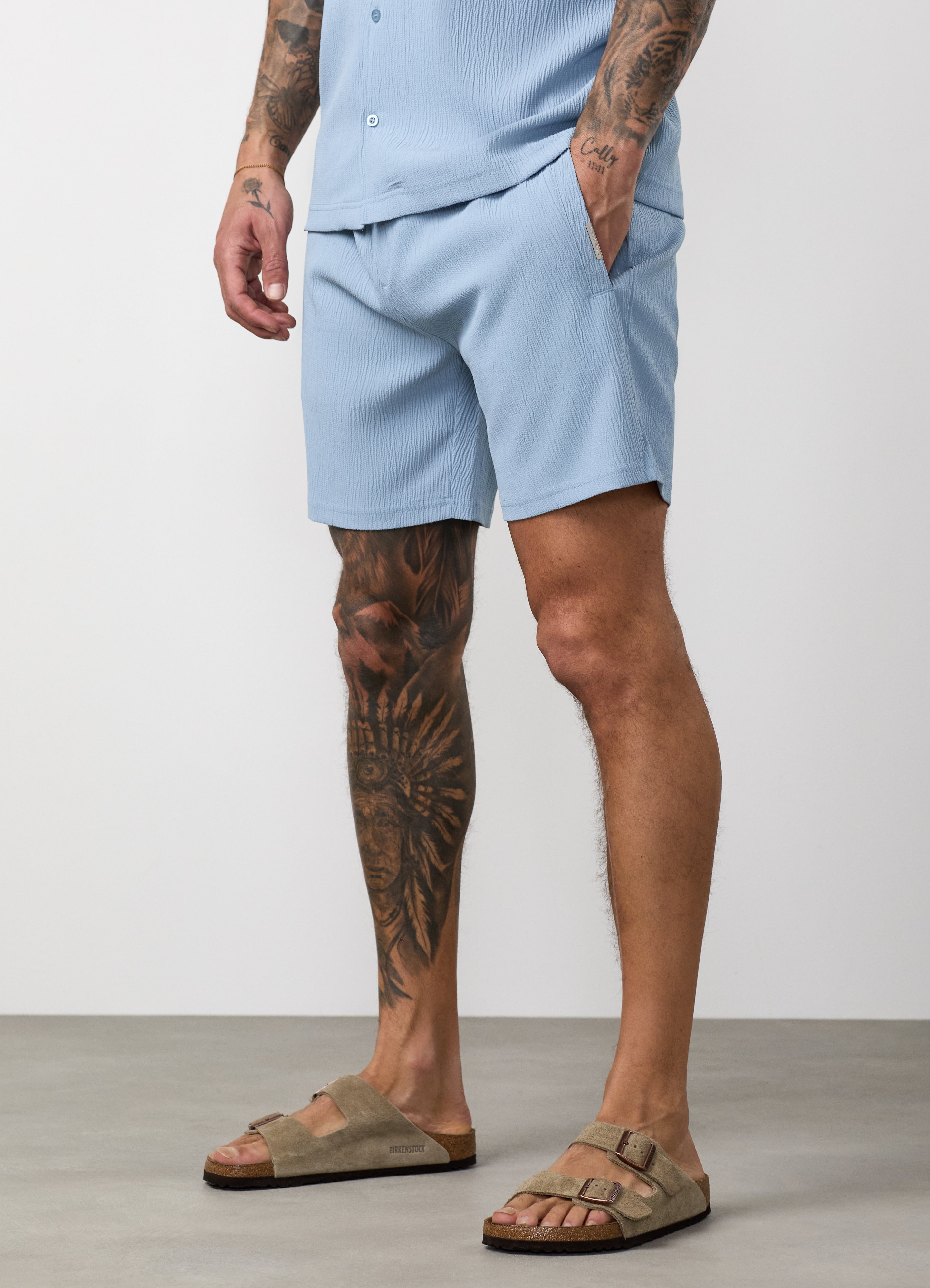 Gym King Signature Woven Short - Powder Blue