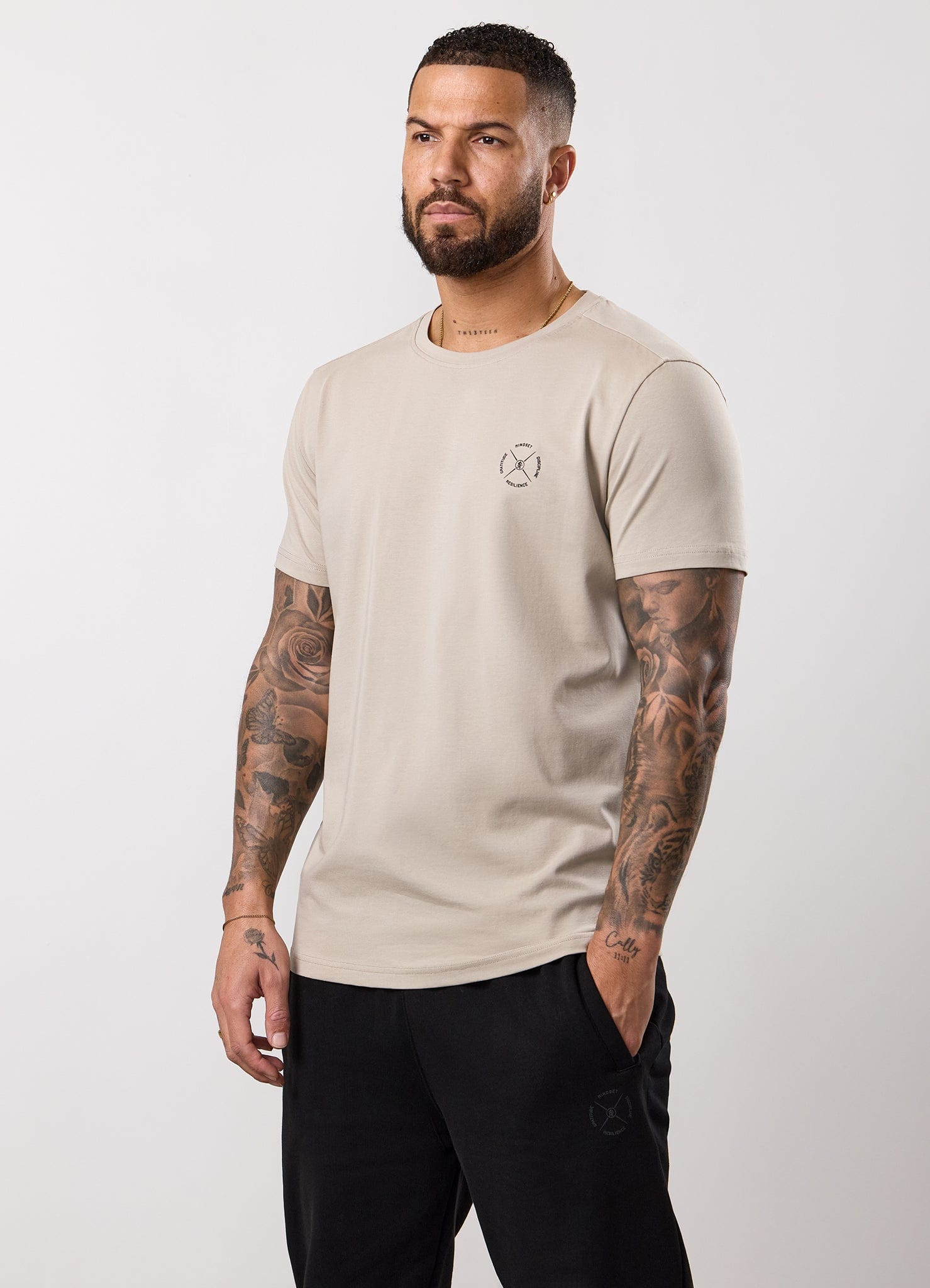 Gym King Stoic Krafla Jersey Tee - Sand Stone