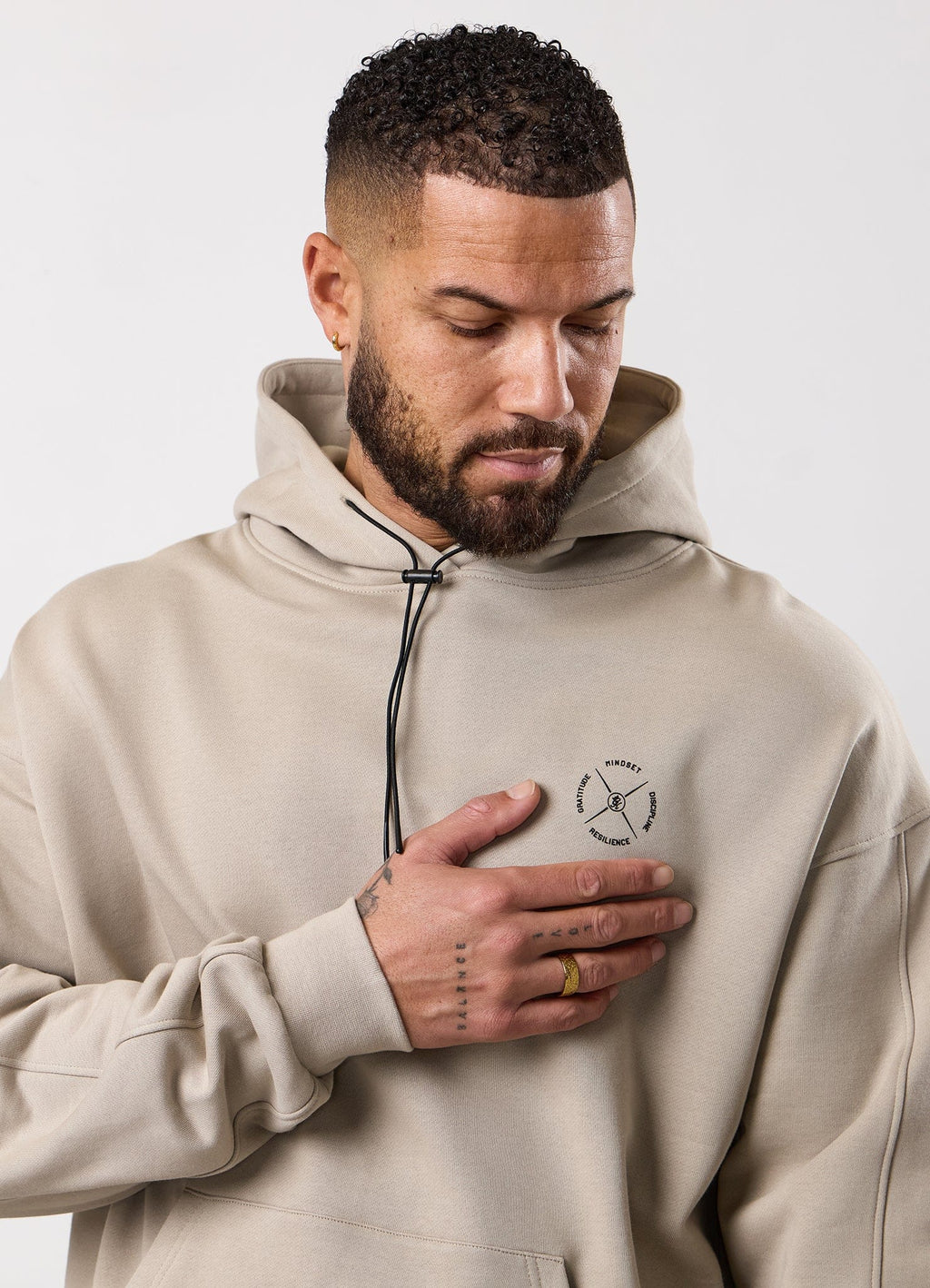 Gym King Stoic Krafla Loopback Hoodie - Sand Stone