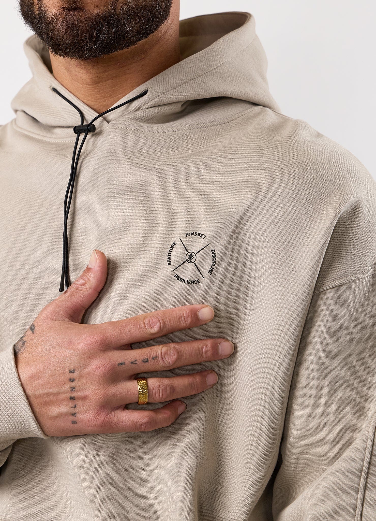 Gym King Stoic Krafla Loopback Hoodie - Sand Stone